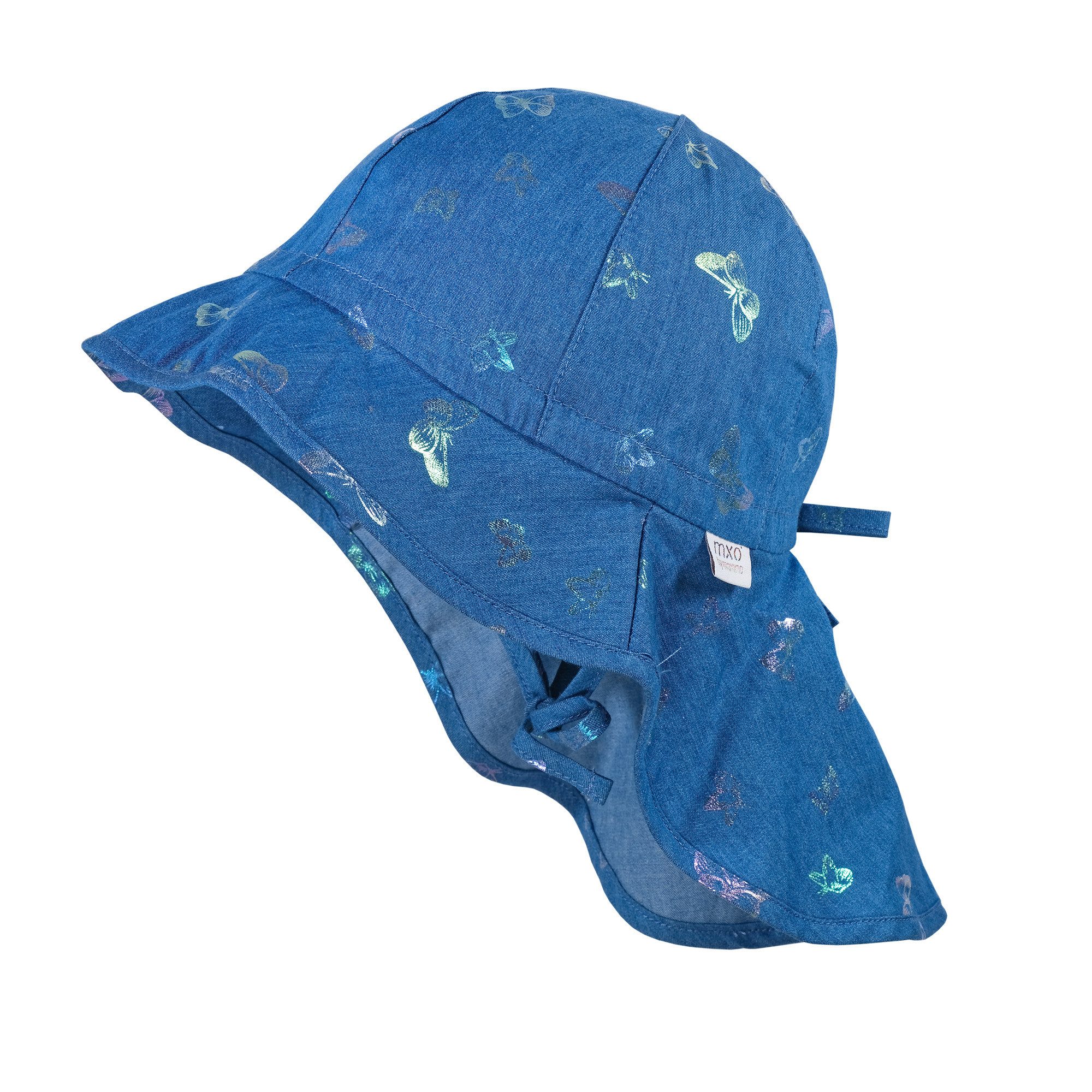 MAXIMO Fischerhut MINI GIRL-Flapper,Nackenschutz "jens butterfly", Bindeband, UV 50 (1-St)