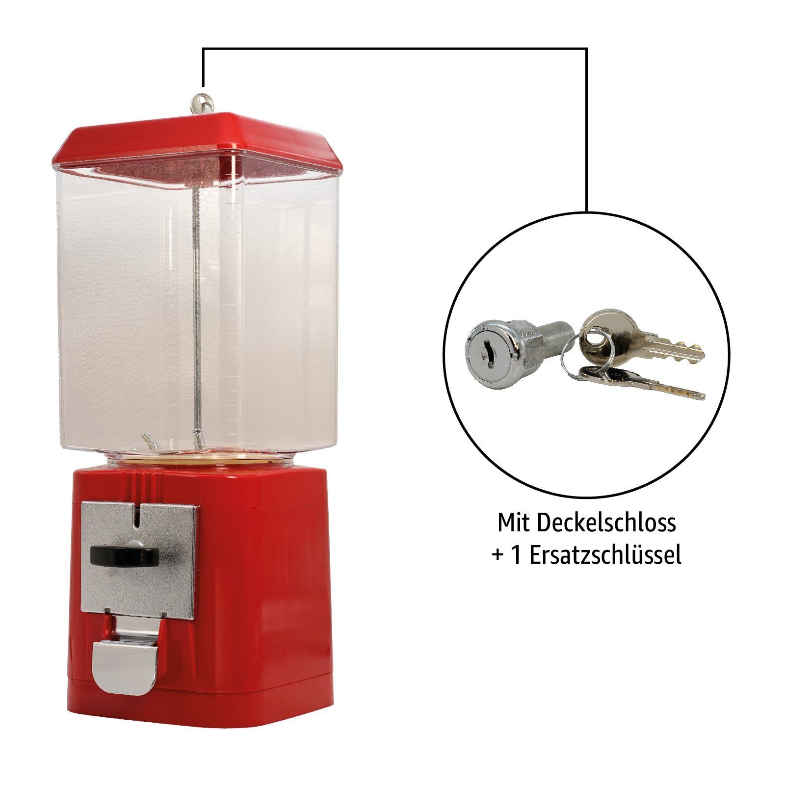 what (K11) Retro the 1,00€ -unbefüllt- shop Vorratsglas mit Münzeinwurf Kapselautomat