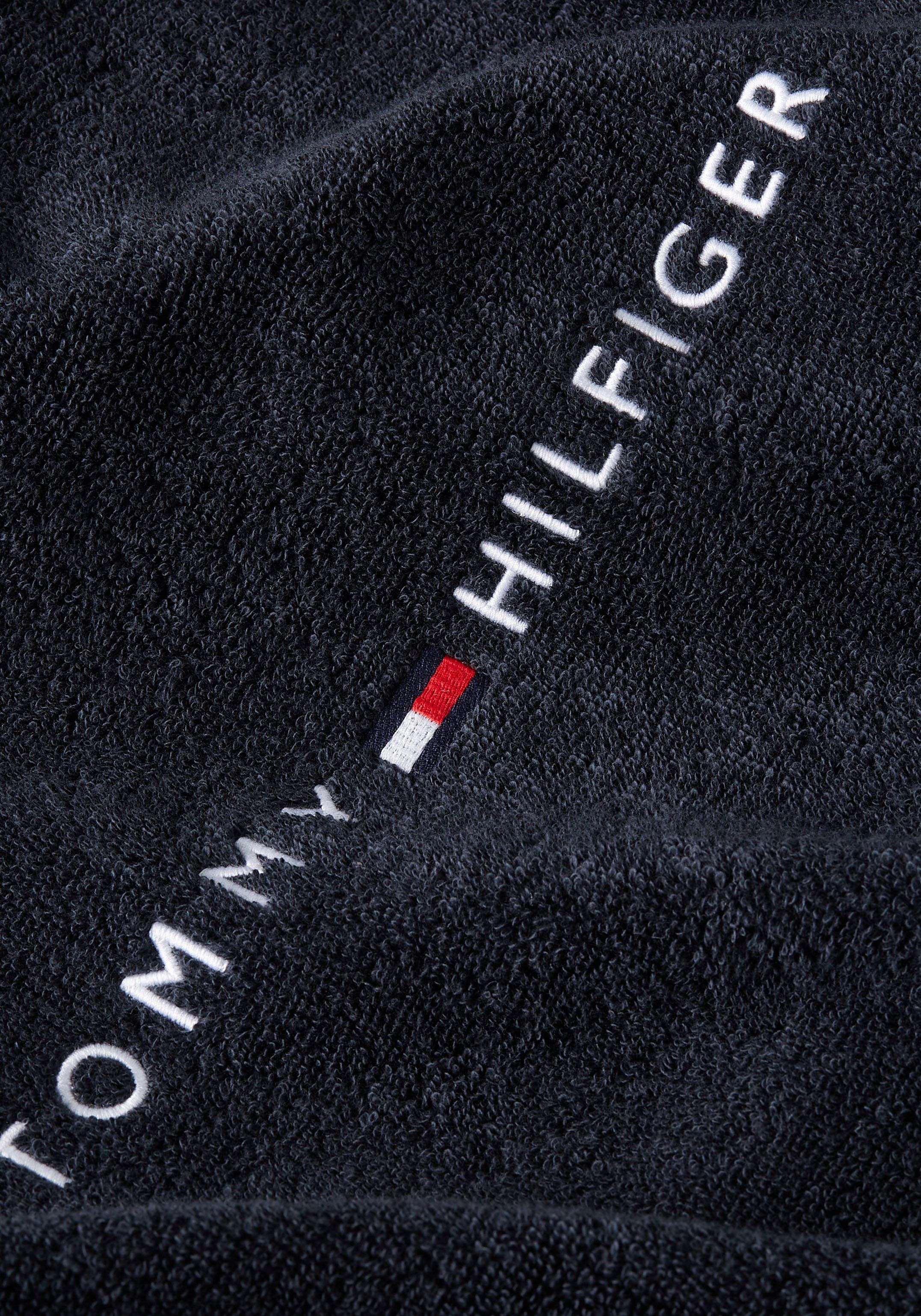 Tommy Hilfiger Underwear Bademantel UNISEX BATHROBE, Kurzform, Baumwolle,  Kapuze, Gürtel, Kinder bis 16 Jahre