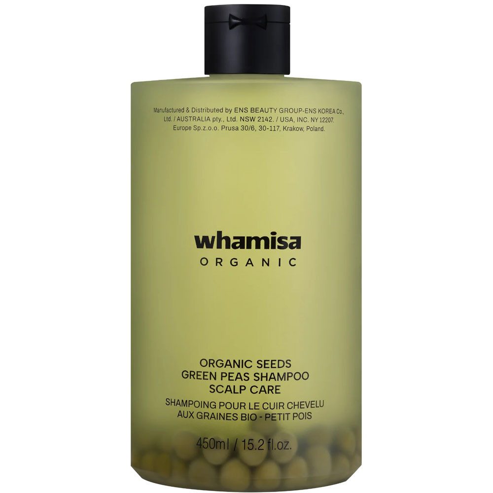 Whamisa Haarshampoo Organic Seeds Green Peas Shampoo Scalp Care, Grün, 450 ml
