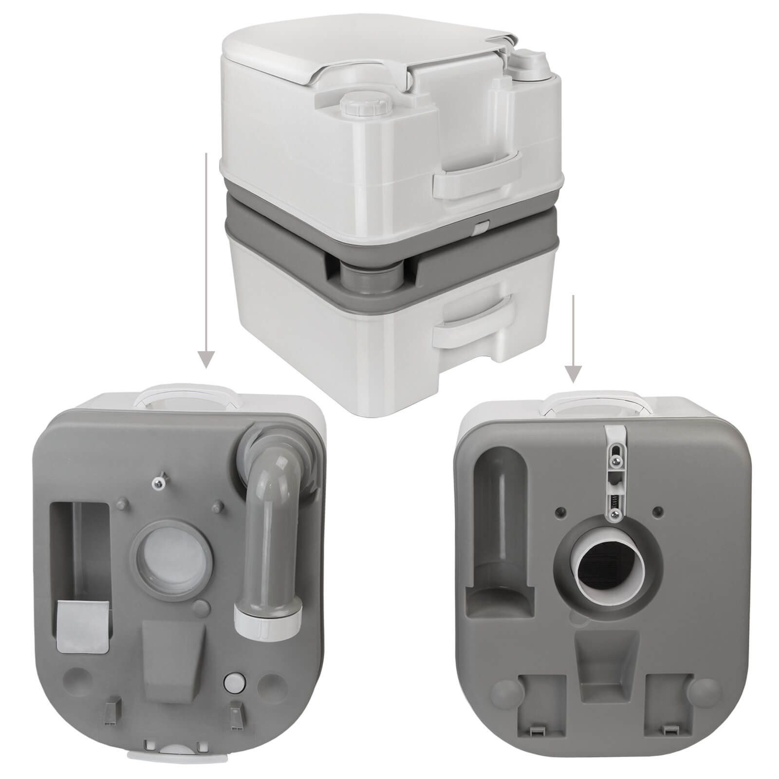 Montafox Campingtoilette Mobile Camping Toilette mit Kolbenpumpe 24 Liter – Bild 4 von 5