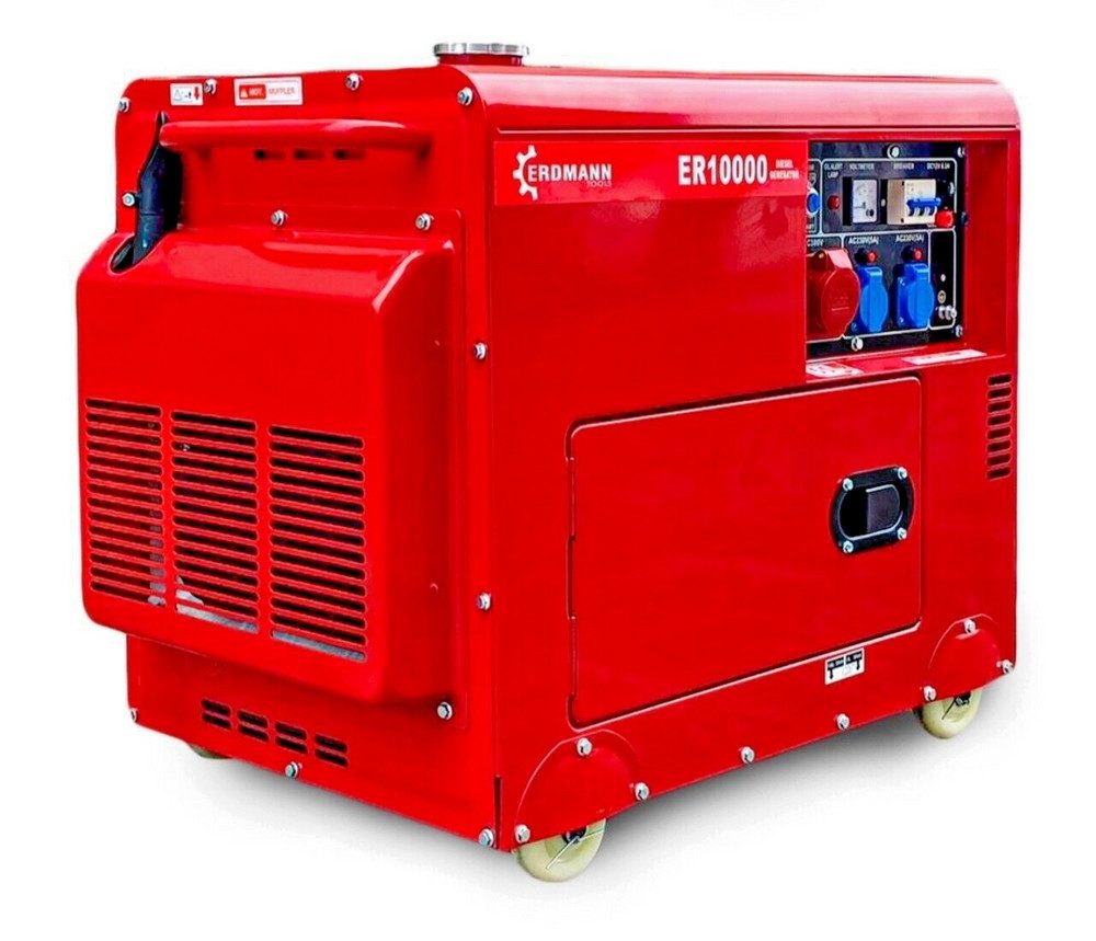 DEKO VERTRIEB BAYERN Stromerzeuger Premium Diesel Stromerzeuger 10kW +Batterie E-Start Generator 296ccm