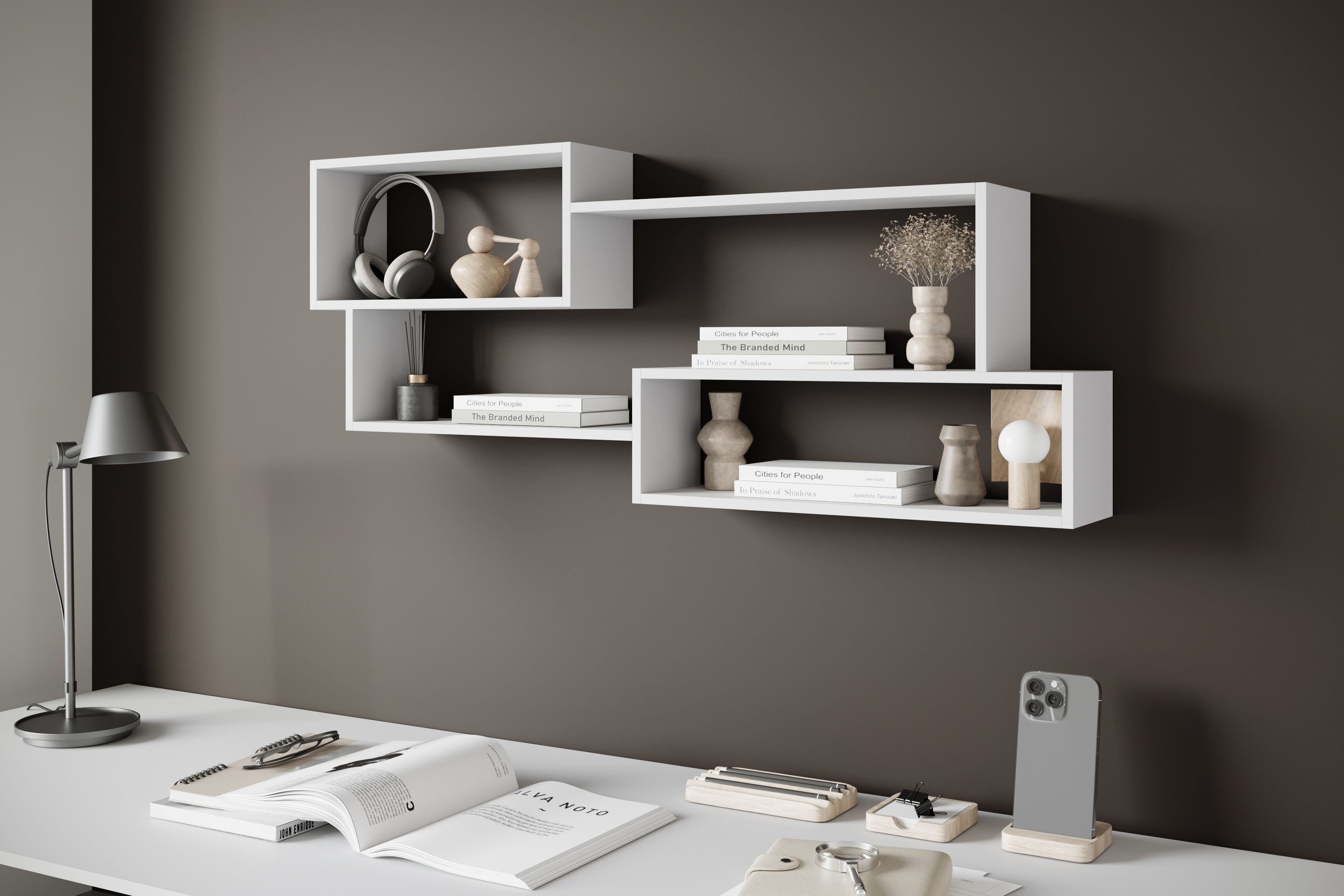 Home affaire Wandboard Wandregal Trio, 1-tlg., Ideal als Bücherregal, Dekoregal oder Ablage im Büro