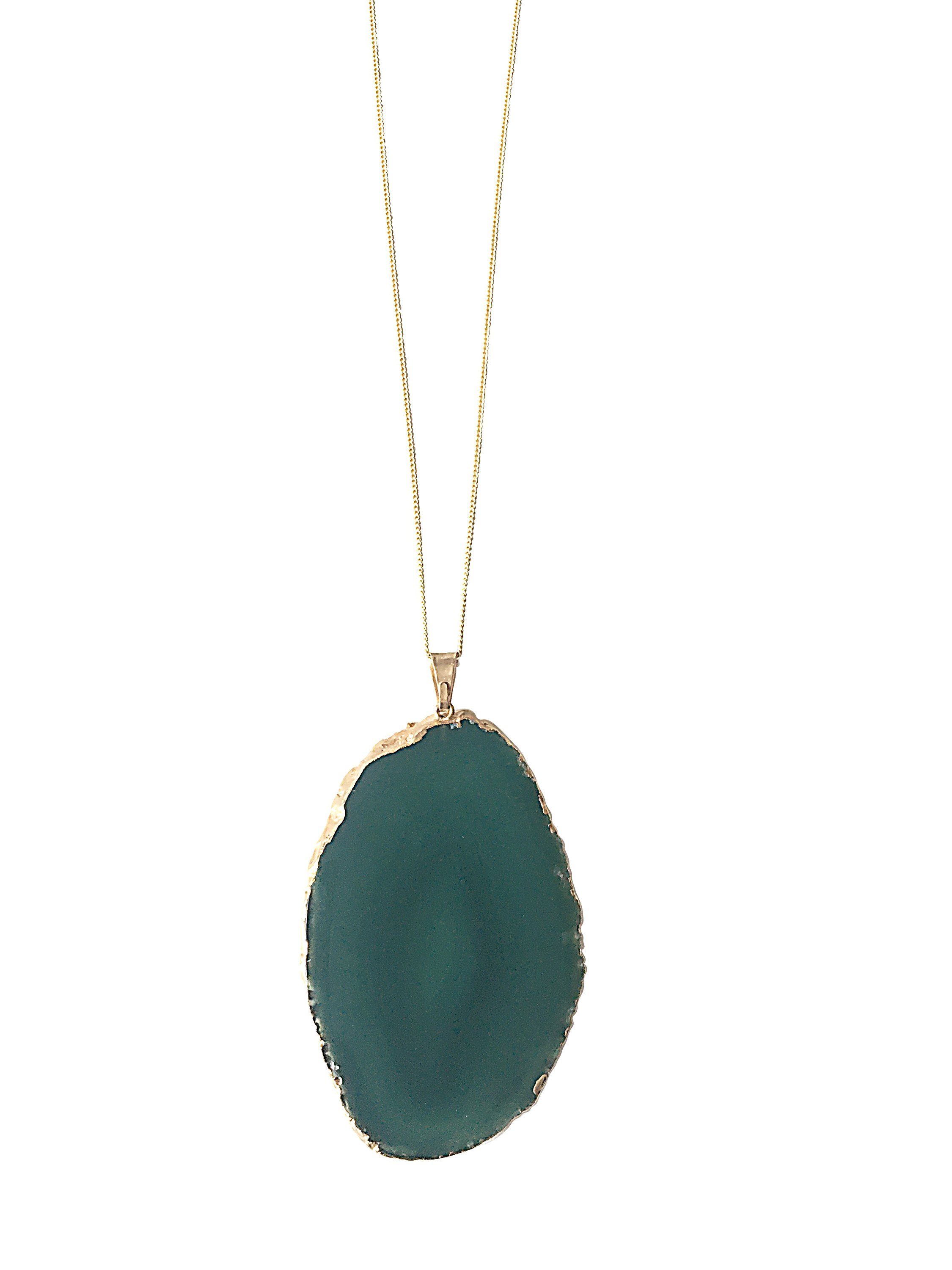 Crystal and Sage Jewelry Kette mit Anhänger Achat Halskette in lila, blau, pink und grün vergoldet