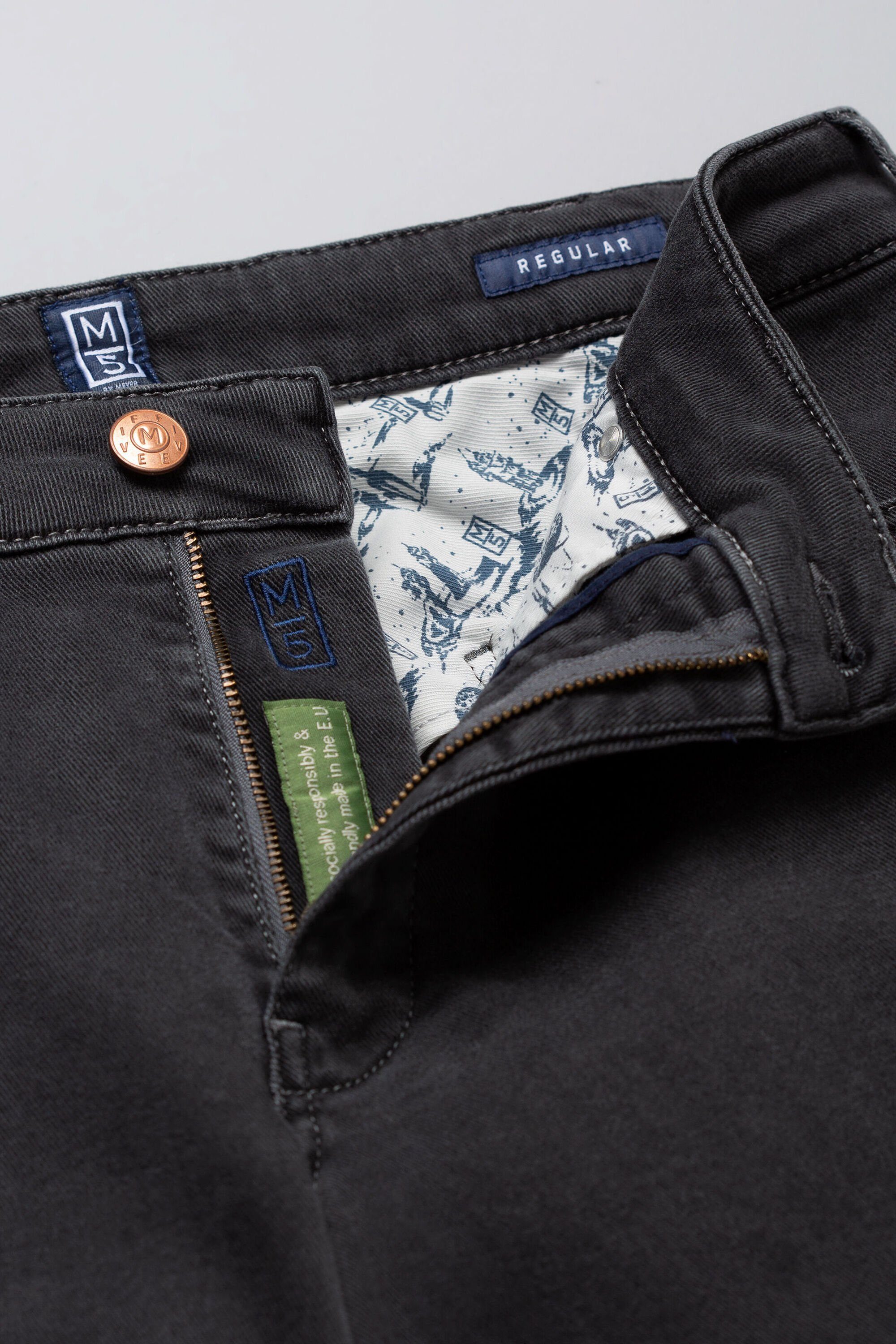 Design im anthrazit unifarbenem 5-Pocket-Jeans MEYER