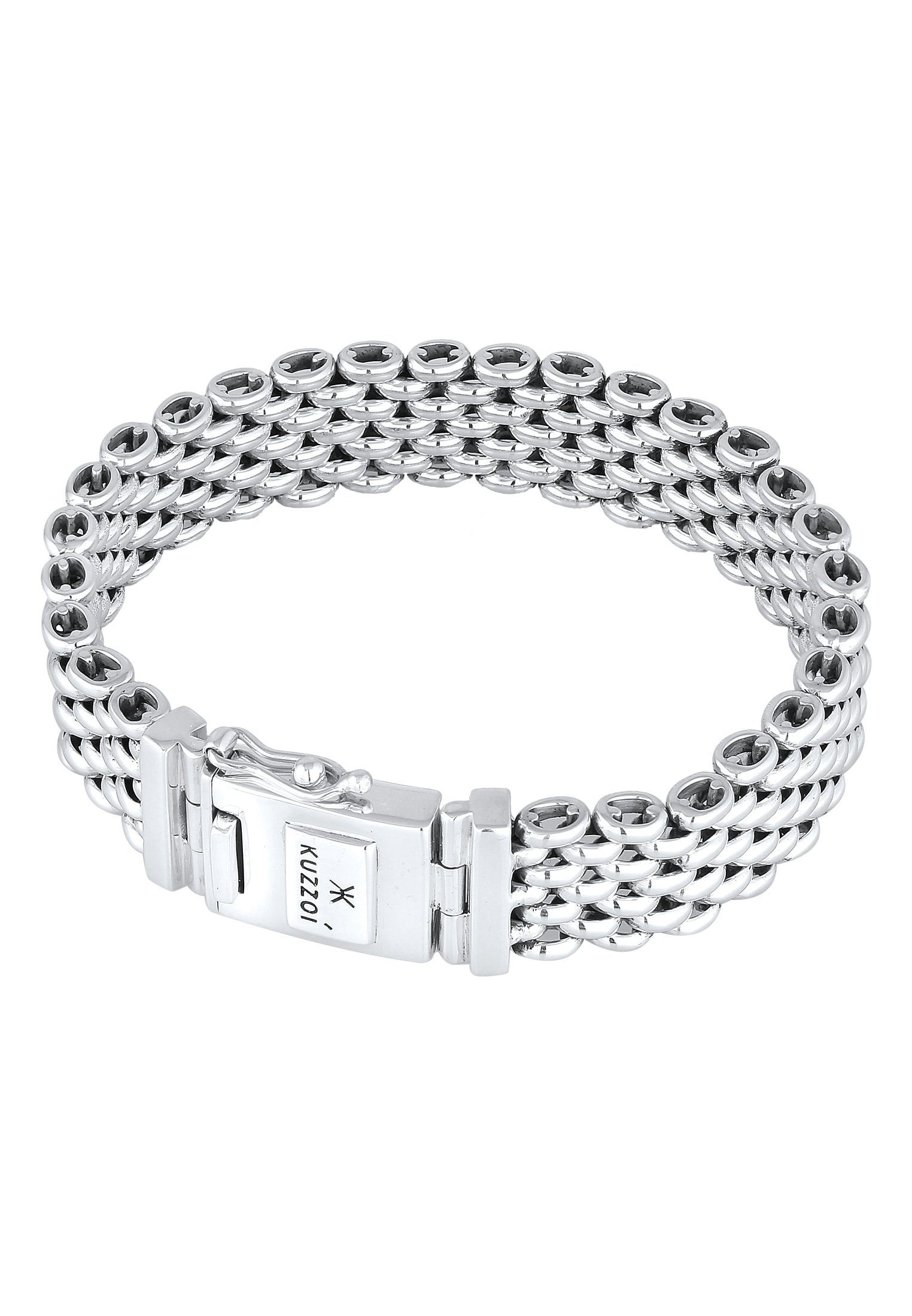 Kuzzoi Armband Herren Mann den oder Massiv Breit ideale für 925 Silber, Kastenverschluss Freund Das Geschenk