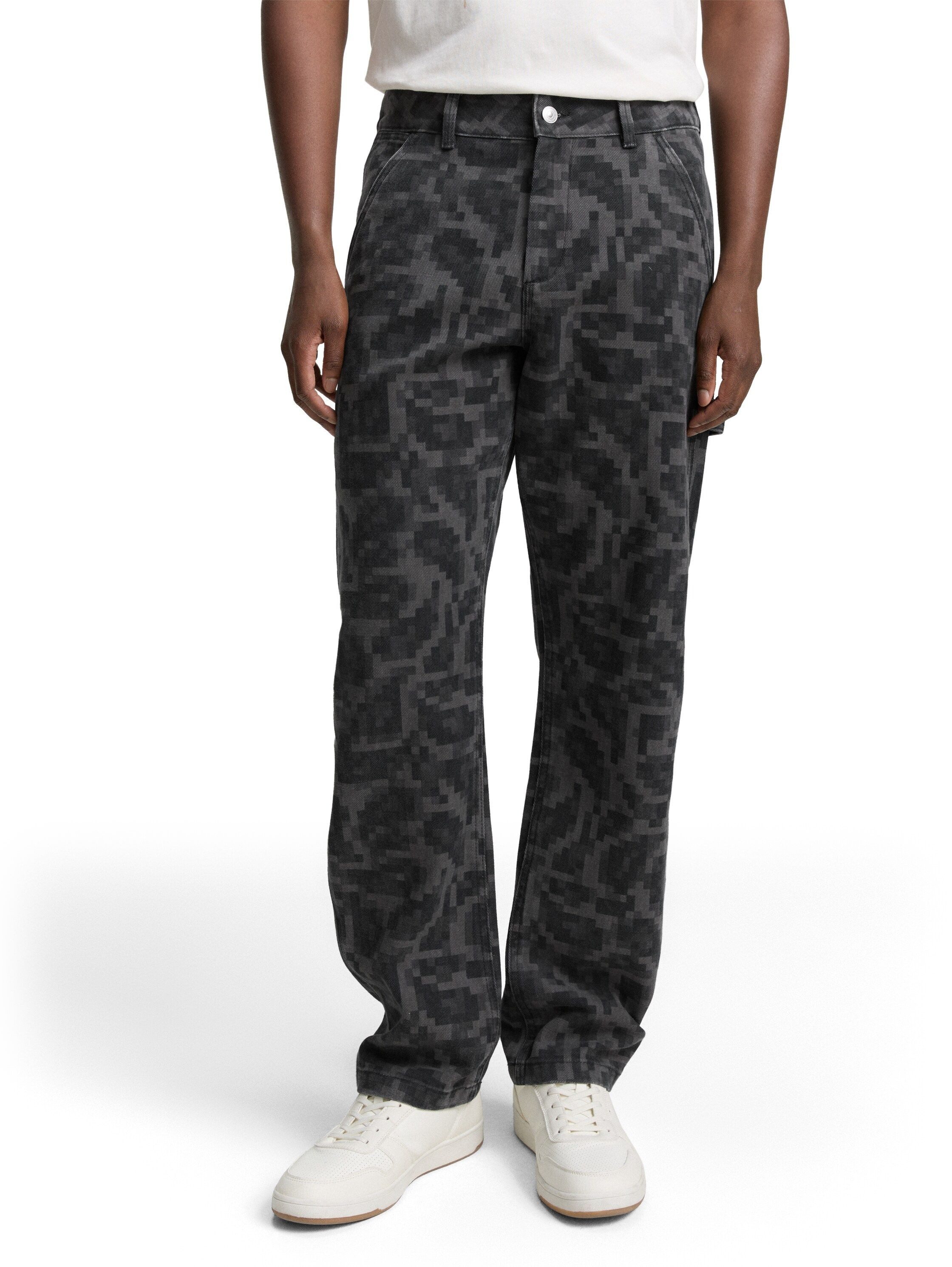 night grey big pixel print