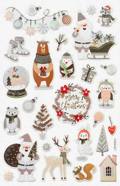 HobbyFun Sticker Merry Christmas, (27-tlg), 27 Stück