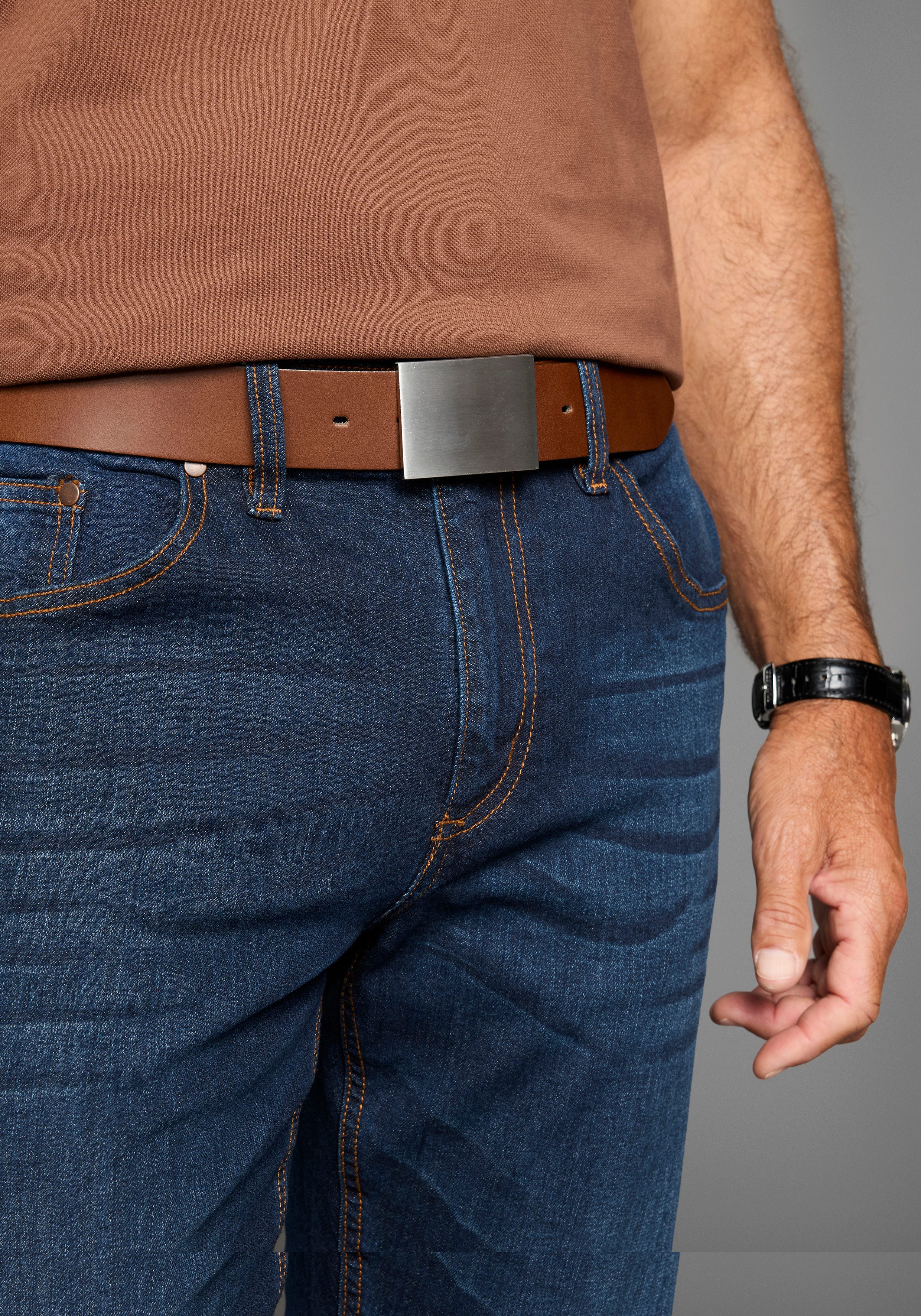 Man's World Koppelgürtel mit zeitloser mattsilberne Koppelschließe bis Gr. günstig online kaufen