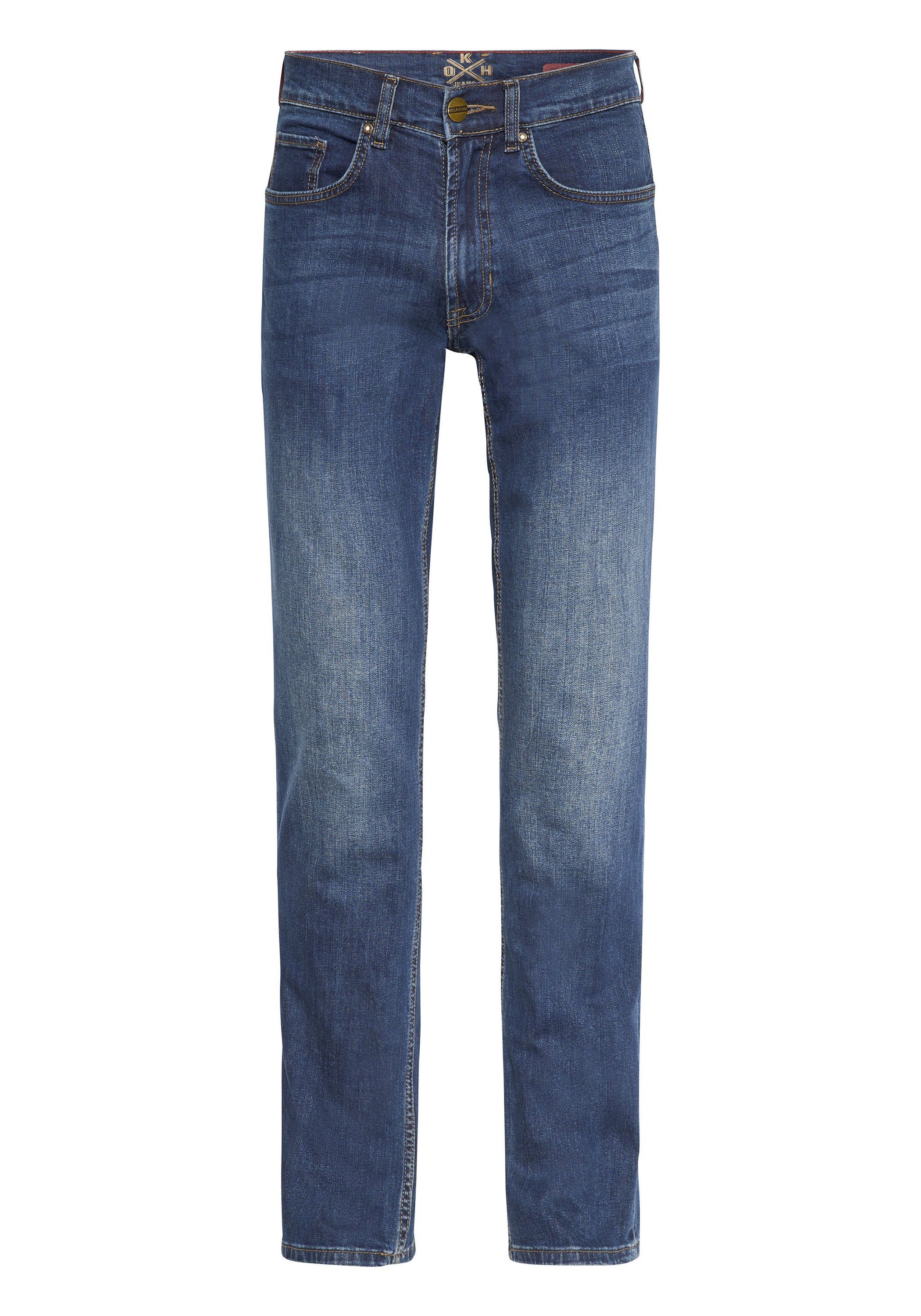 Oklahoma Jeans Straight-Jeans aus blauen Denim günstig online kaufen