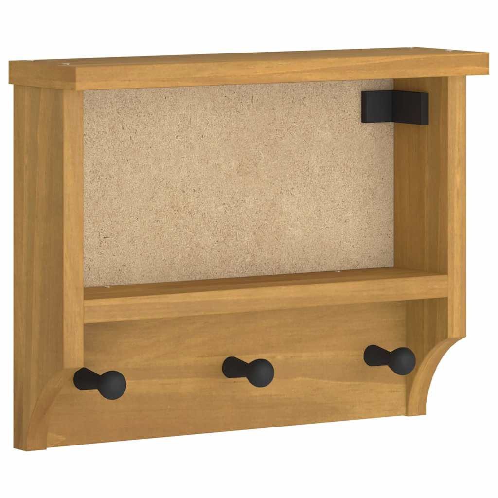 vidaXL Garderobenständer Wandgarderobe SANDNES 45x12x35 cm Massivholz Kiefer, (1 St)