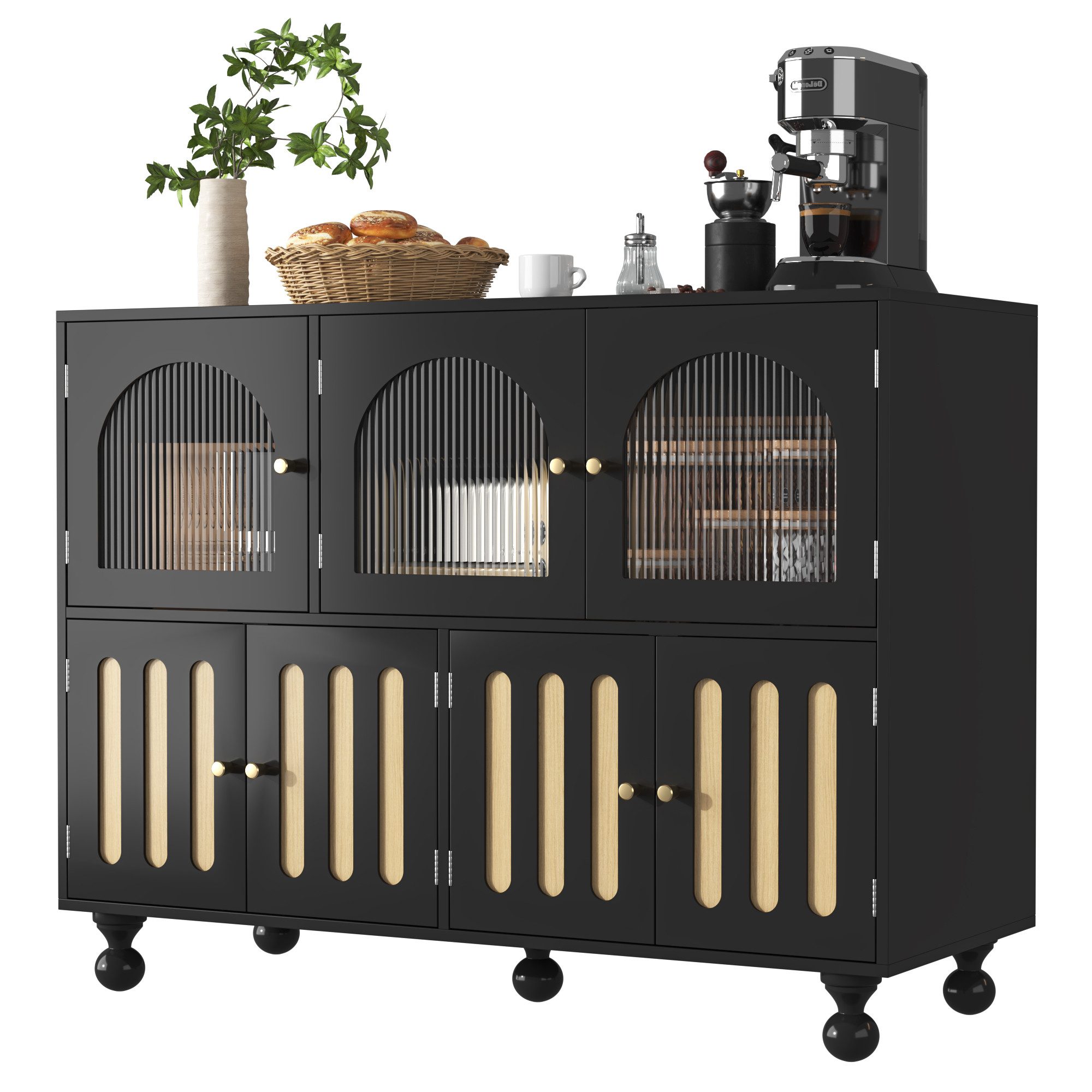 HAUSS SPOLE Sideboard mit Glastür, runde günstig online kaufen