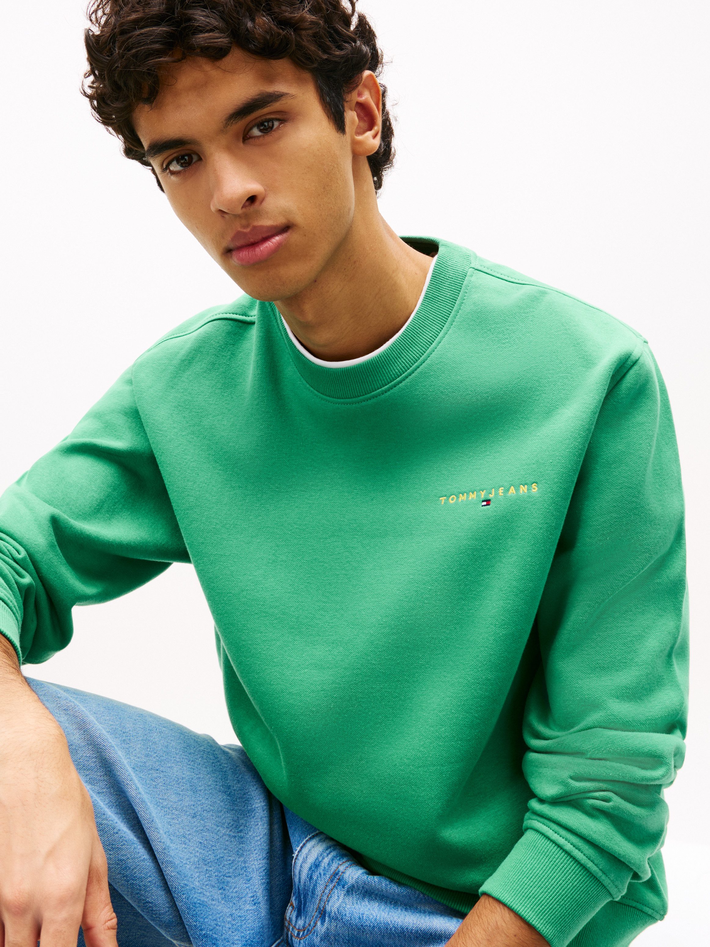 Tommy Jeans Sweatshirt TJM REG LINEAR CREW EXT mit Logostickerei günstig online kaufen