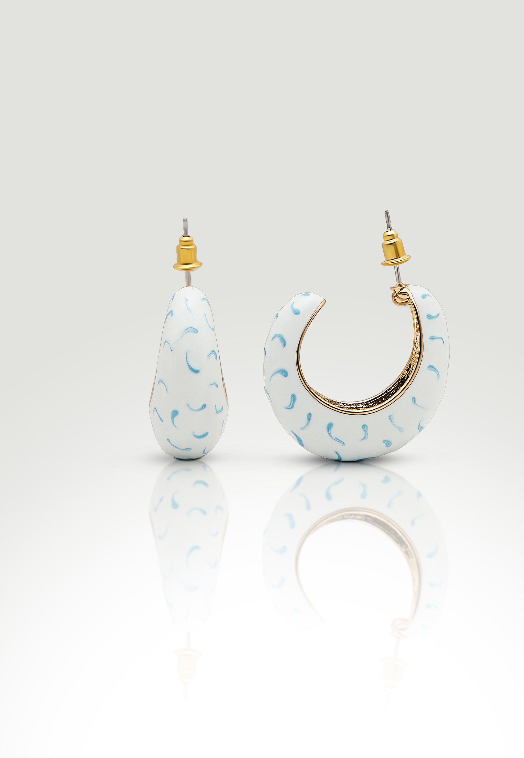 Tokyo Jane Ohrring-Set Mia, Gold Plated und Marble Muster White Dots