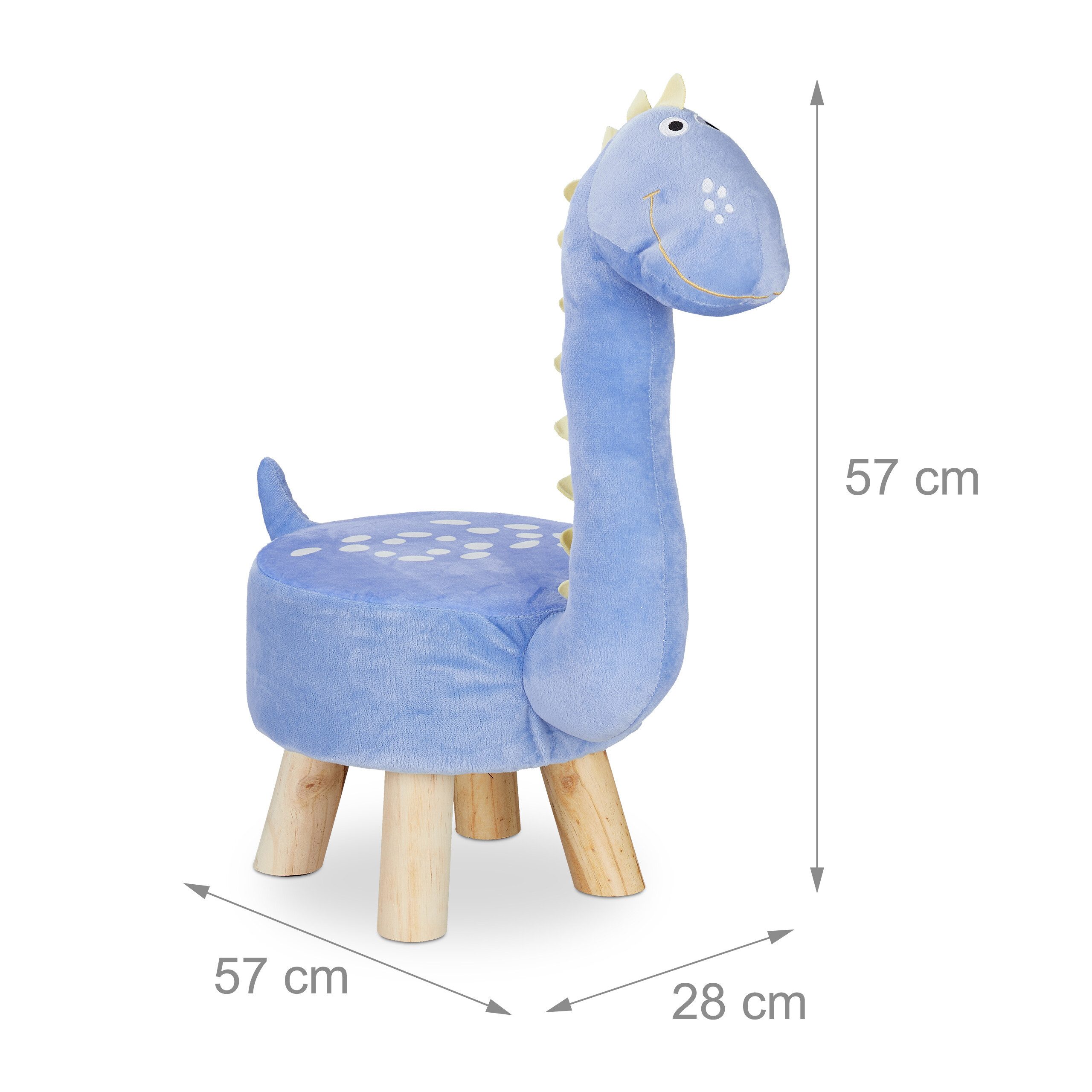 relaxdays Kinderhocker Tierhocker für Kinder (2 St), Dino – Bild 4 von 5