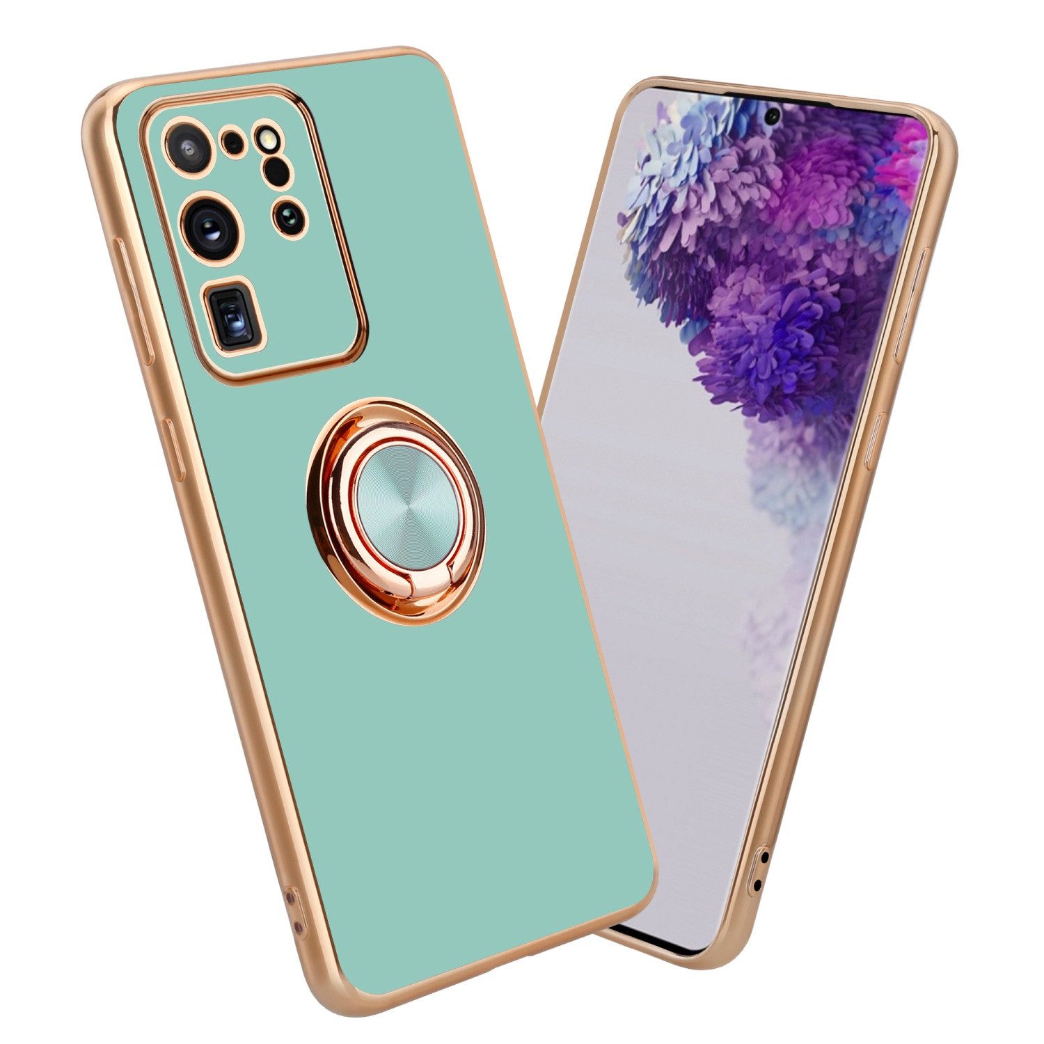 Cadorabo Handyhülle für Samsung Galaxy S20 ULTRA Hülle Samsung Galaxy S20 ULTRA, Schutzhülle - TPU Silikon Hülle - mit Kameraschutz und Ring