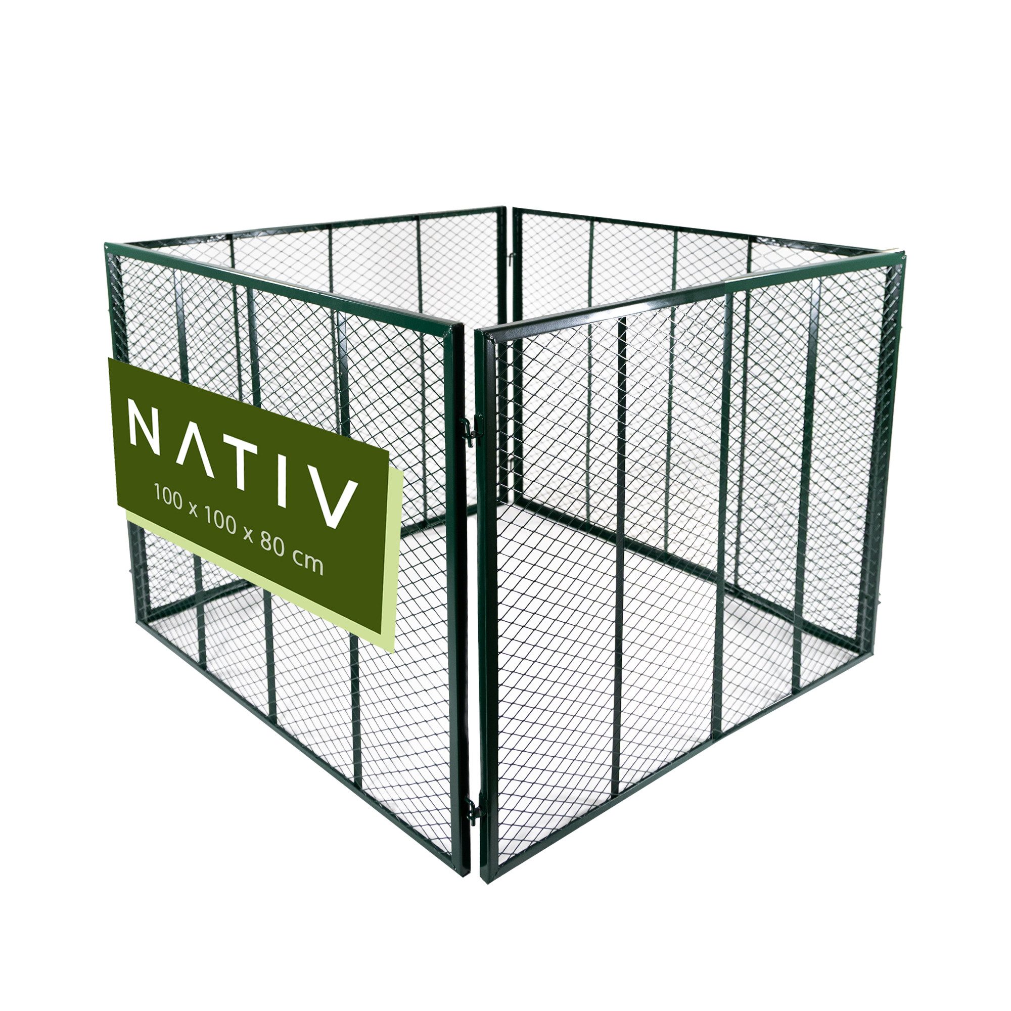NATIV Komposter Metall, stabiler Komposter für eigenen Bio-Kompost, BxTxH: 105x105x75 cm, 448 l, mit Stecksystem