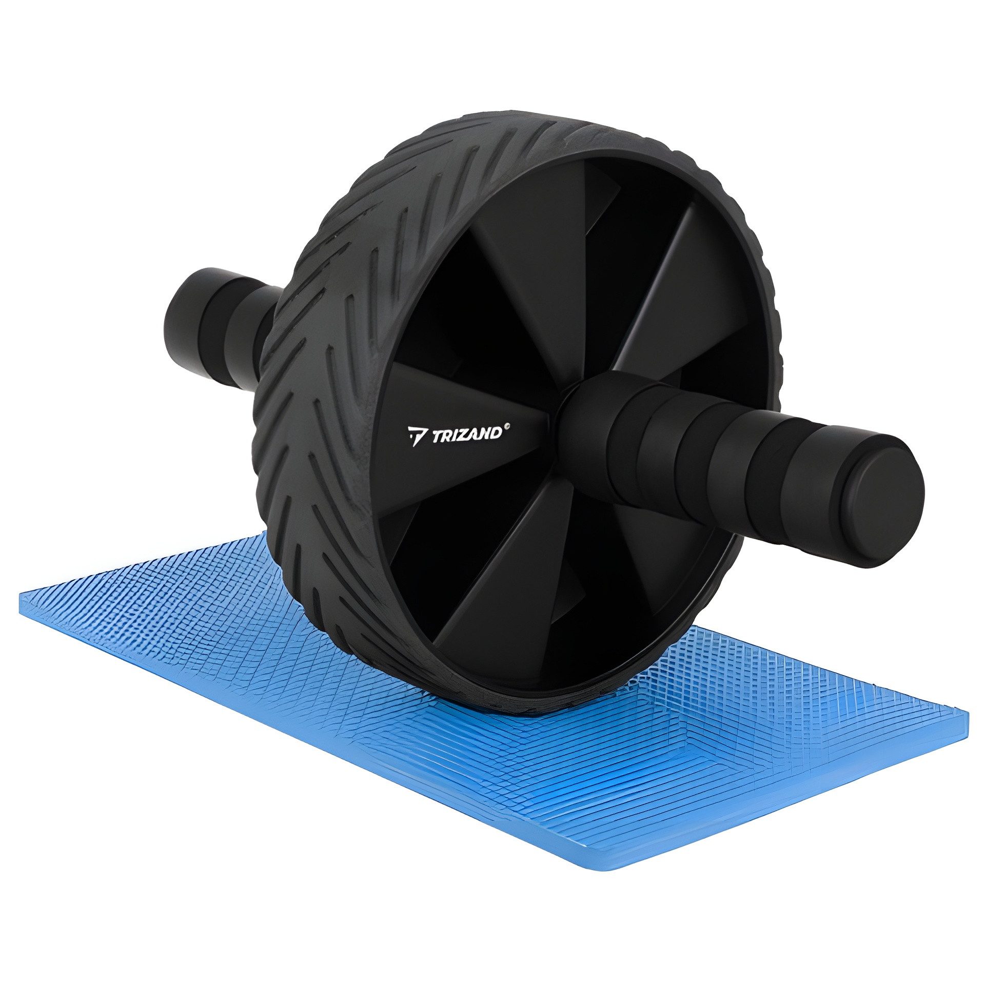 Trizand Bauchtrainer Bauchroller Bauchmuskeltrainer Bauchmuskelrad AB Roller Rad Wheel (Fitness-Set, 2-St., Ab-Roller inklusive Kniematte), inklusive EVA-Kniematte, rutschfeste Griffe