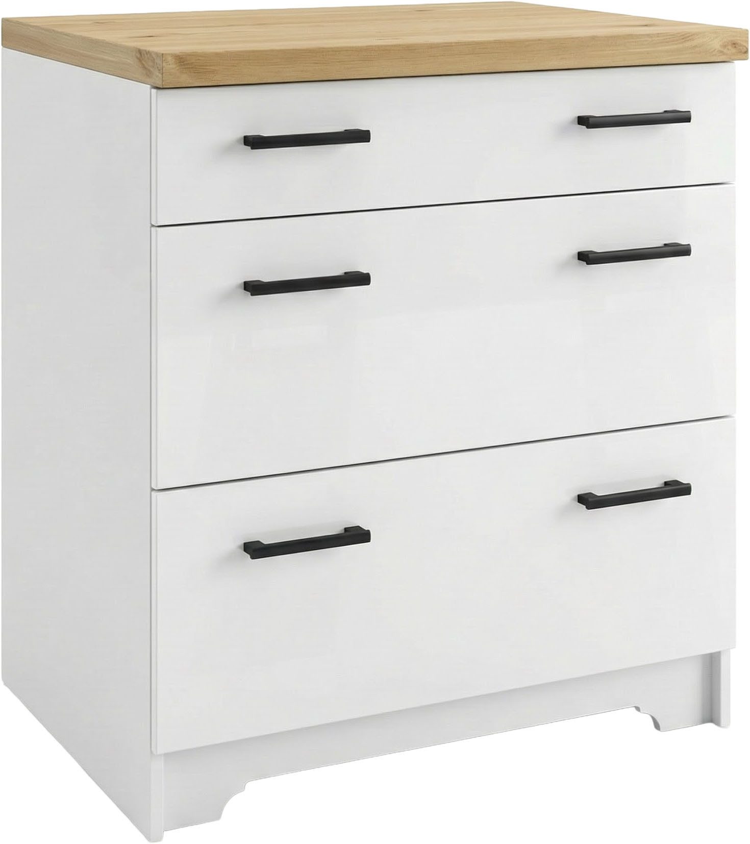 Home affaire Unterschrank Meliss aus massiver Kiefer, Breite 80 cm, Soft-Close-Funktion