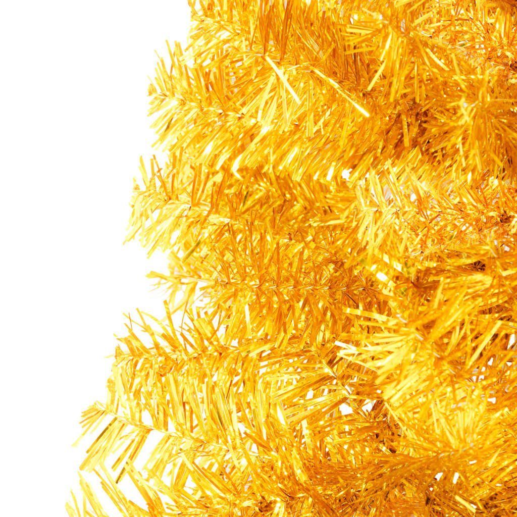 furnicato Künstlicher Künstlicher 180 mit Gold Halb-Weihnachtsbaum Schlank Ständer cm Weihnachtsbaum
