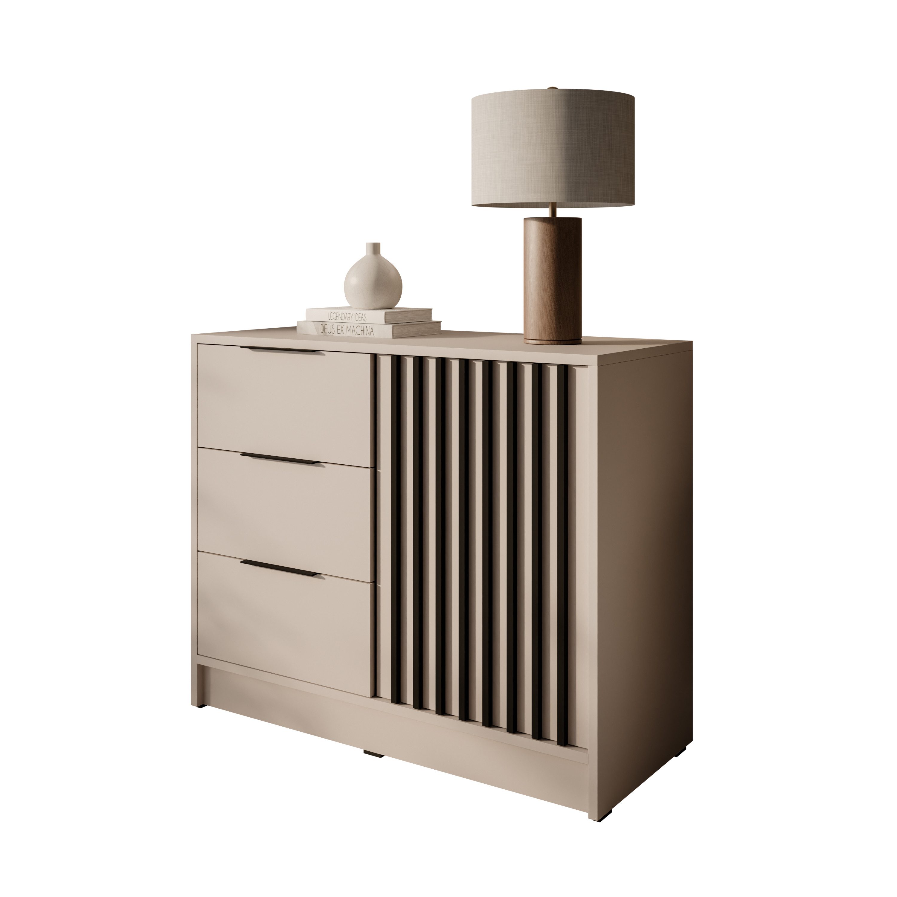 Lookway Kommode NELA 2D moderne Lamellenkommode mit Schubladen