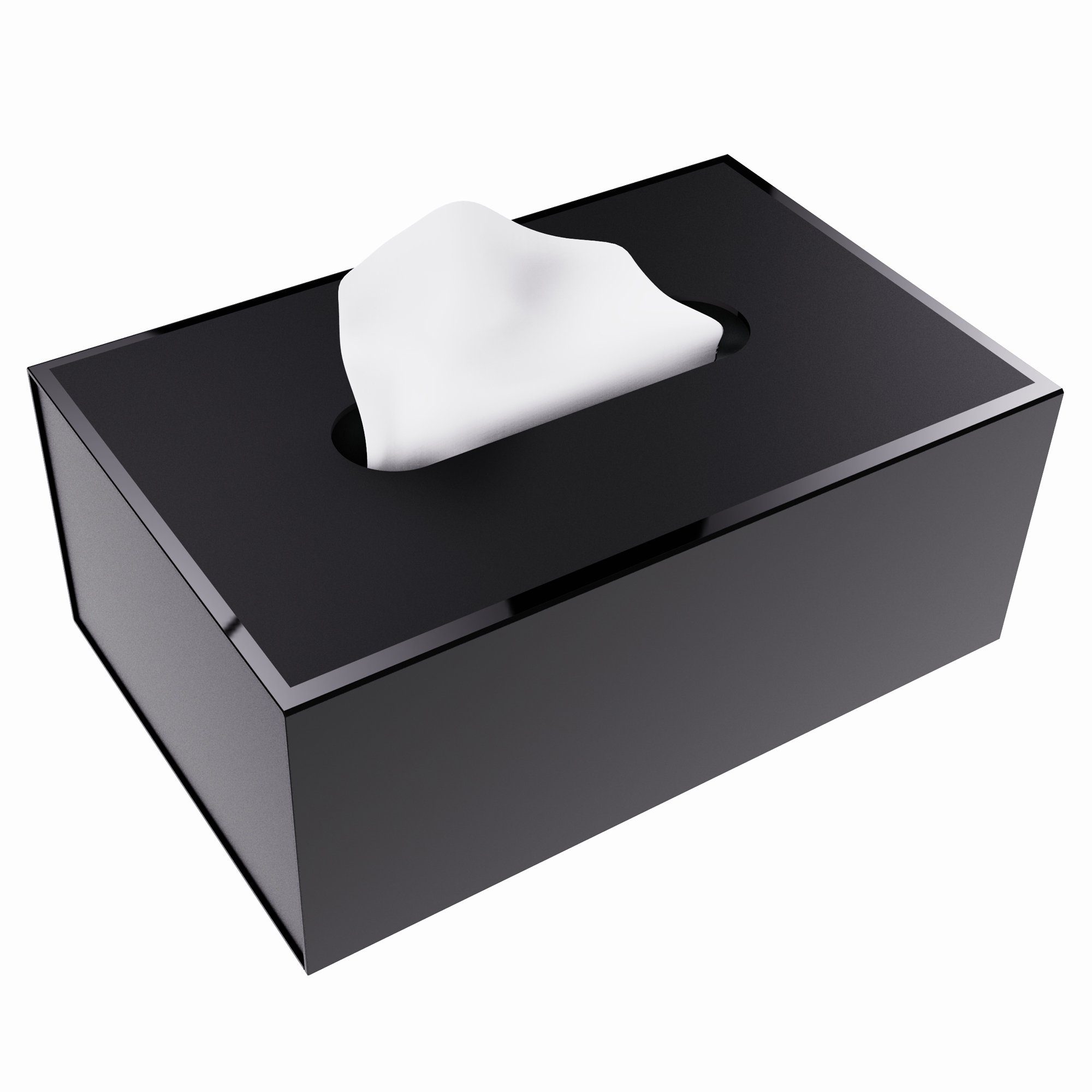 Taschentücherboxen (1 RECHTECK, und Kosmetik- Pappe, Papiertuchbox für Stück) stabile schwarz, NIPS