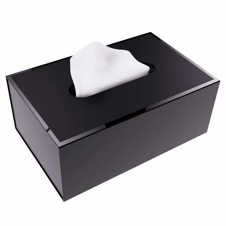 NIPS Papiertuchbox RECHTECK, (1 Stück) schwarz, stabile Pappe, für  Kosmetik- und Taschentücherboxen