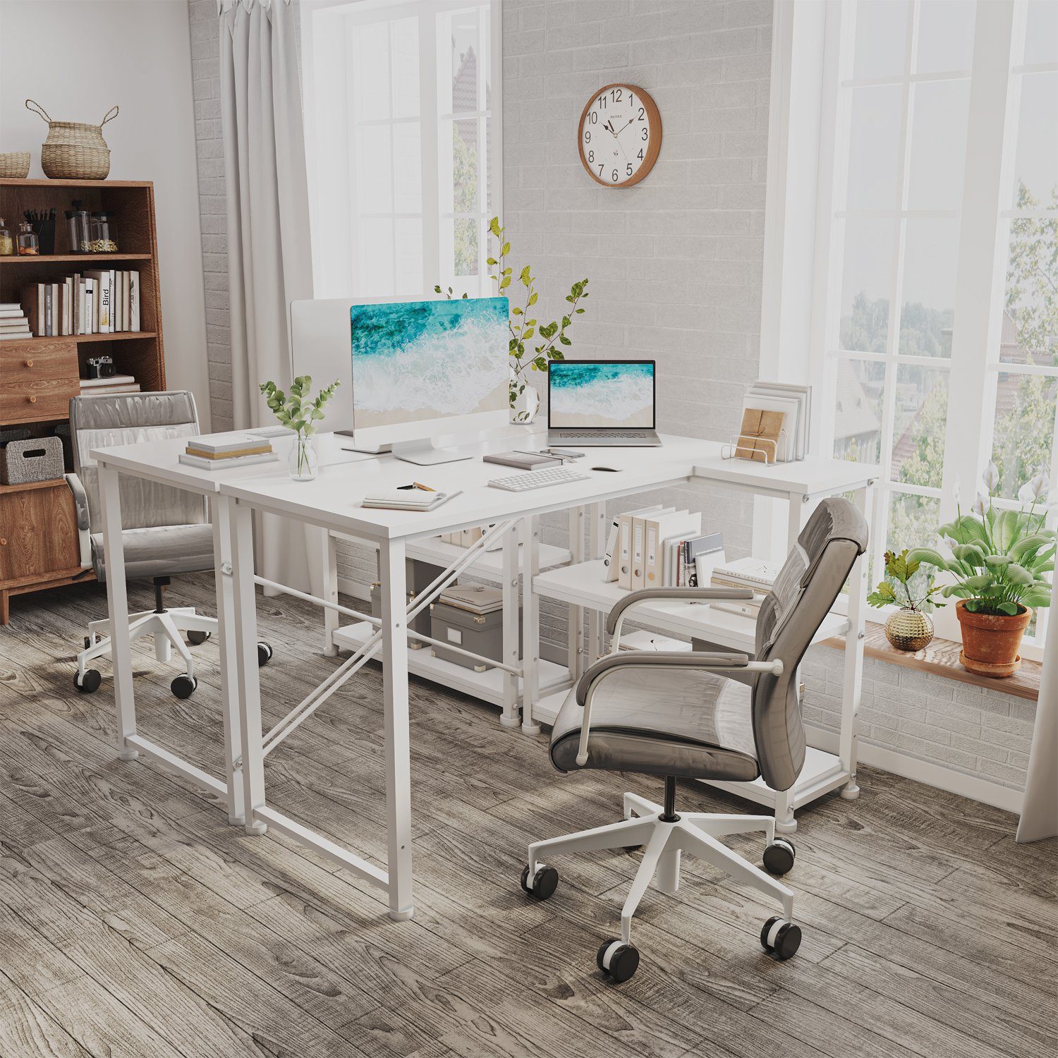 HOMALL Computertisch Eckschreibtisch Reversibel L Förmiger Schreibtisch mit günstig online kaufen