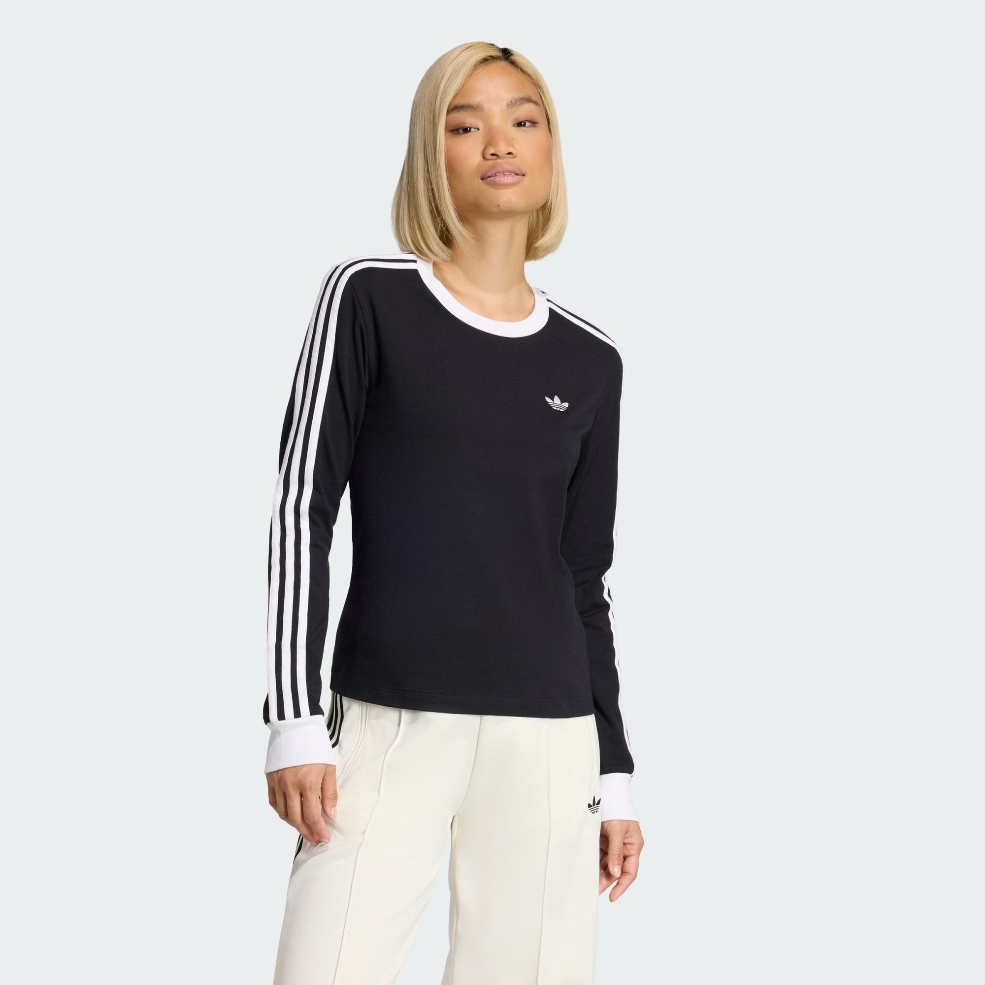 adidas Originals T-Shirt 3-STREIFEN LANGÄRMLIGES SHIRT, SCHMAL GESCHNITTEN (1-tlg)