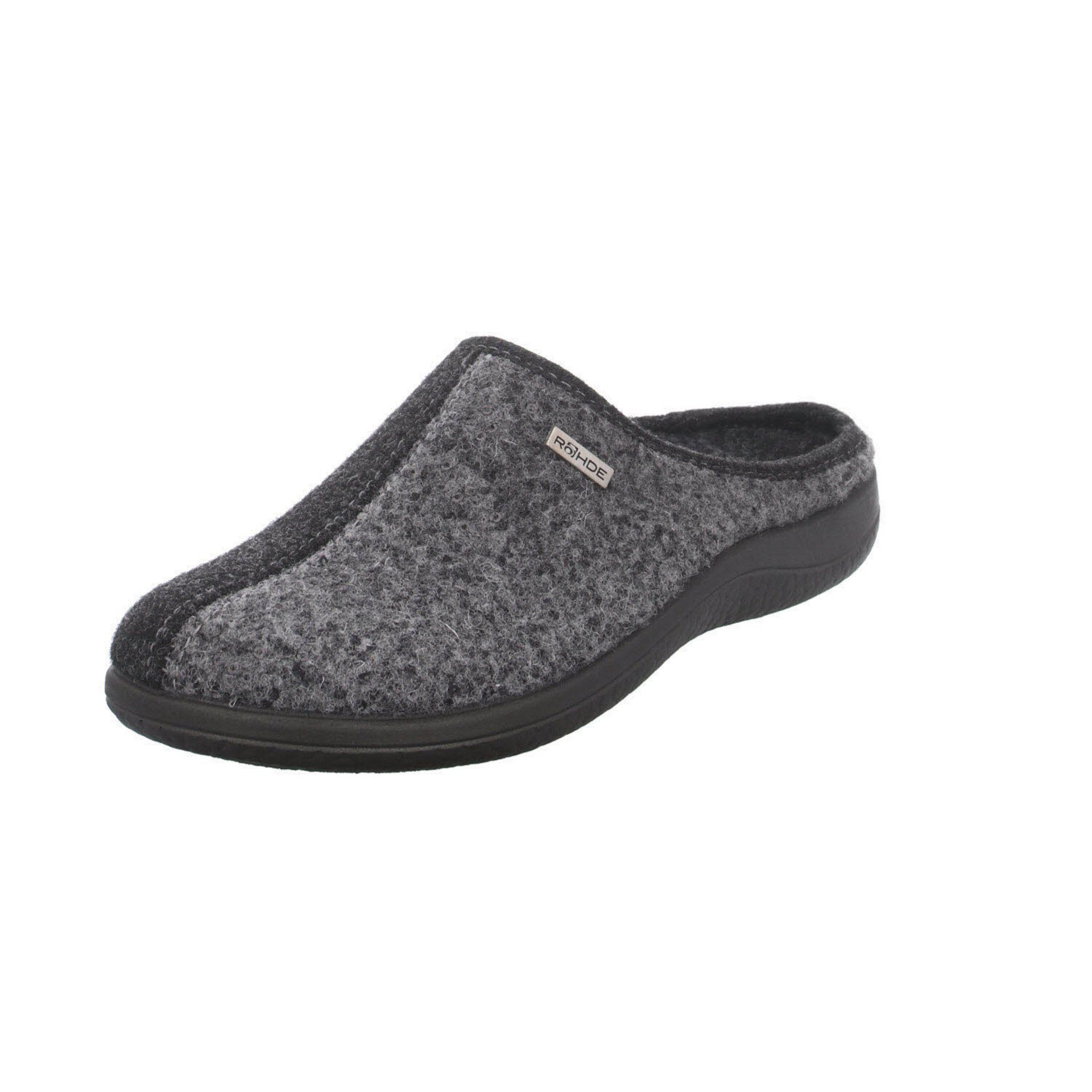 Textil Hausschuh Damen grau Hausschuh Rohde Hausschuhe dunkel Slipper