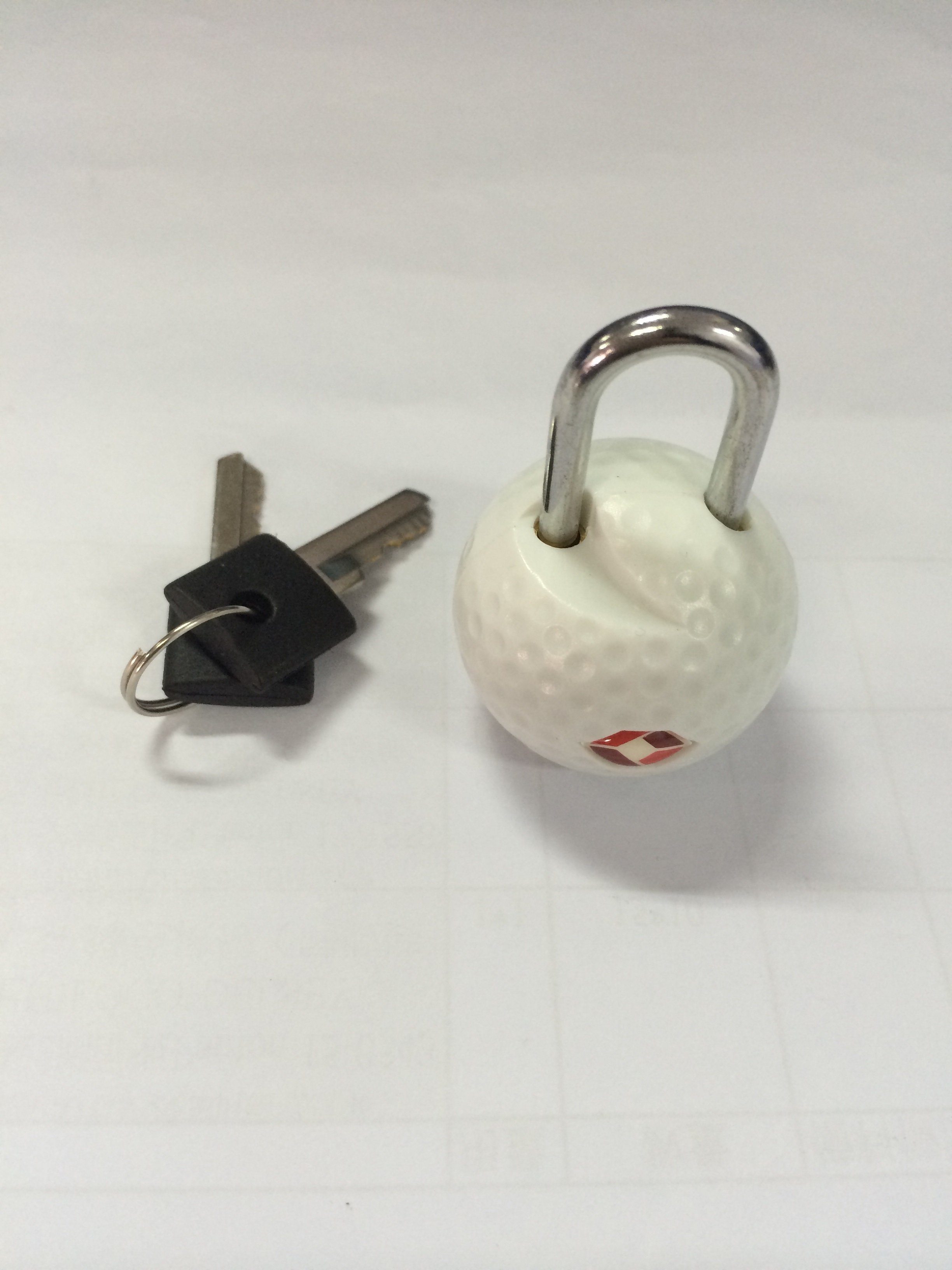 Trendyshop365 TSA-Vorhängeschloss im 2er Set Kofferschloss mit Schlüssel Golfball-Design, (Set, 2-tlg), Bügelschloss