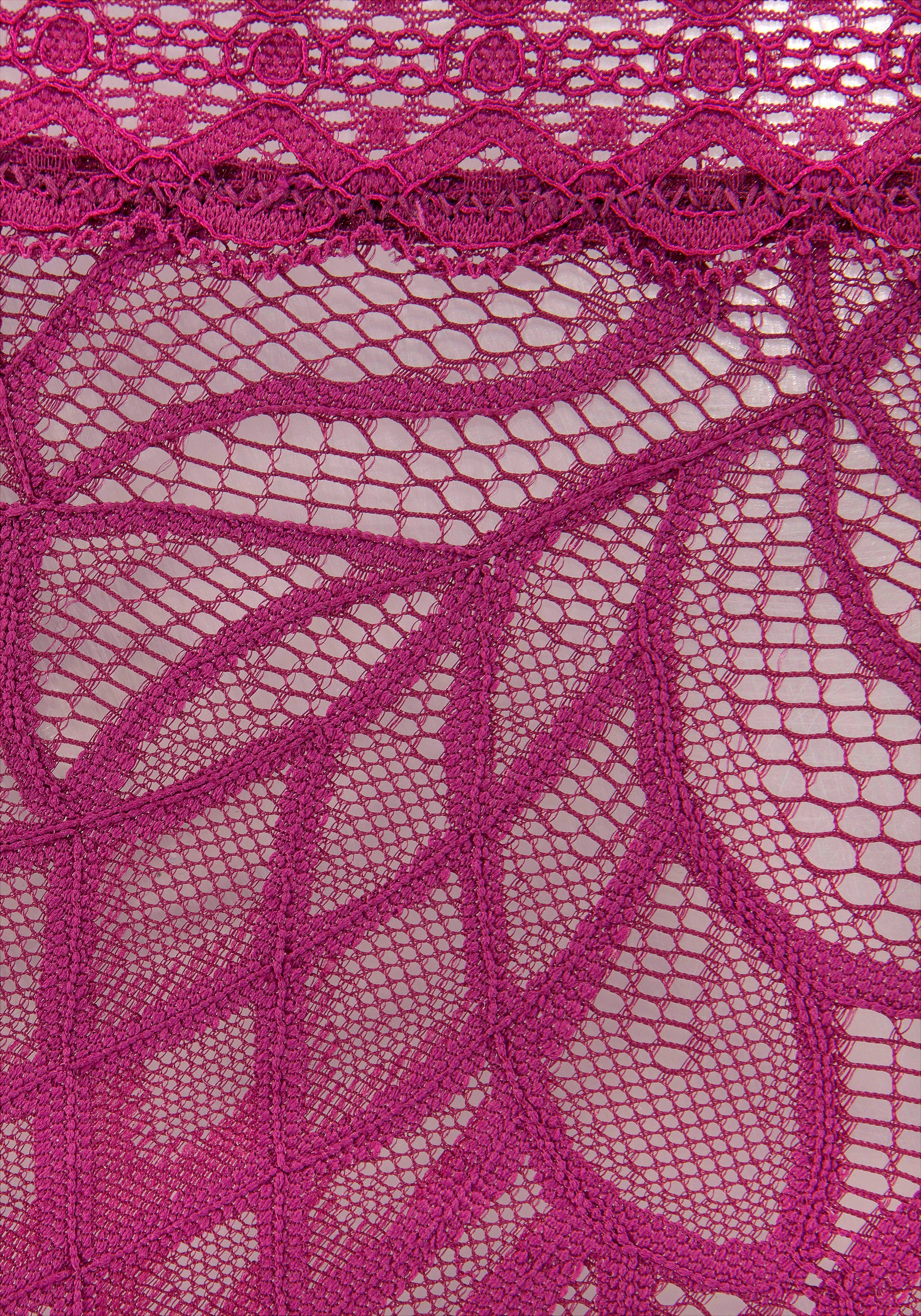 Spitze, dezent anteilig Slip sangria-rot LASCANA recyceltem aus LASCANA Material Slip aus transparenter