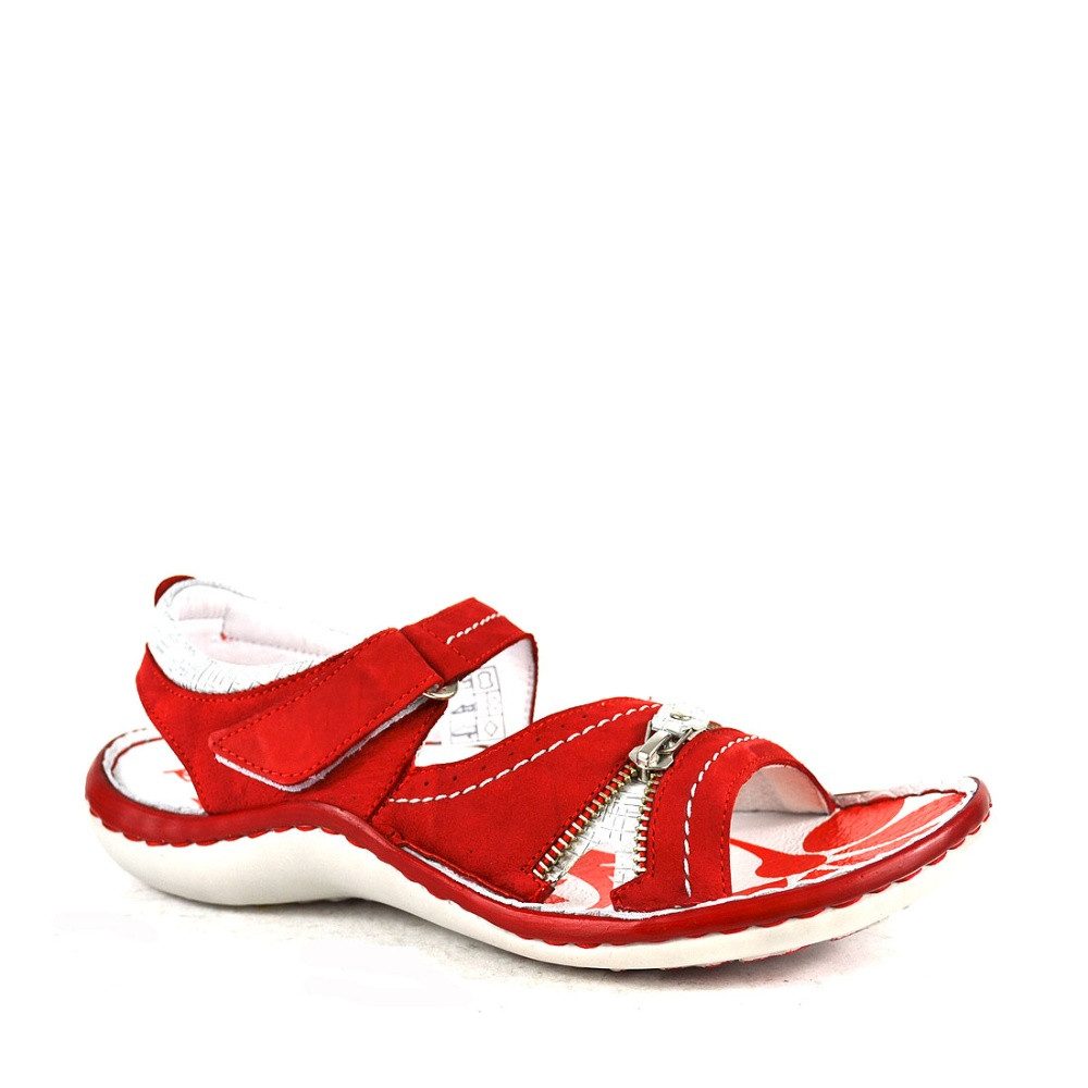 KRISBUT Leder Sandaletten Sandale Rot