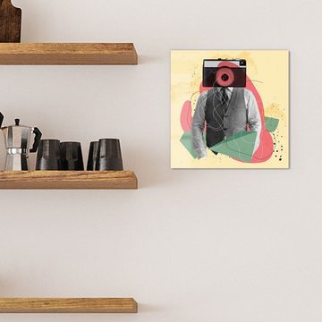 DEQORI Magnettafel 'Mann mit Kamerakopf', Whiteboard Pinnwand beschreibbar