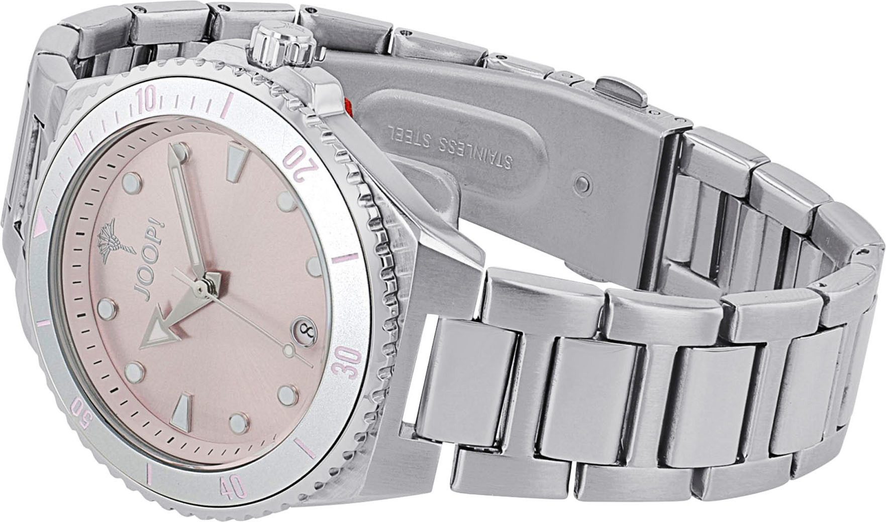 JOOP! Quarzuhr 2039571, Armbanduhr, Damenuhr, Edelstahlarmband, analog, Datum