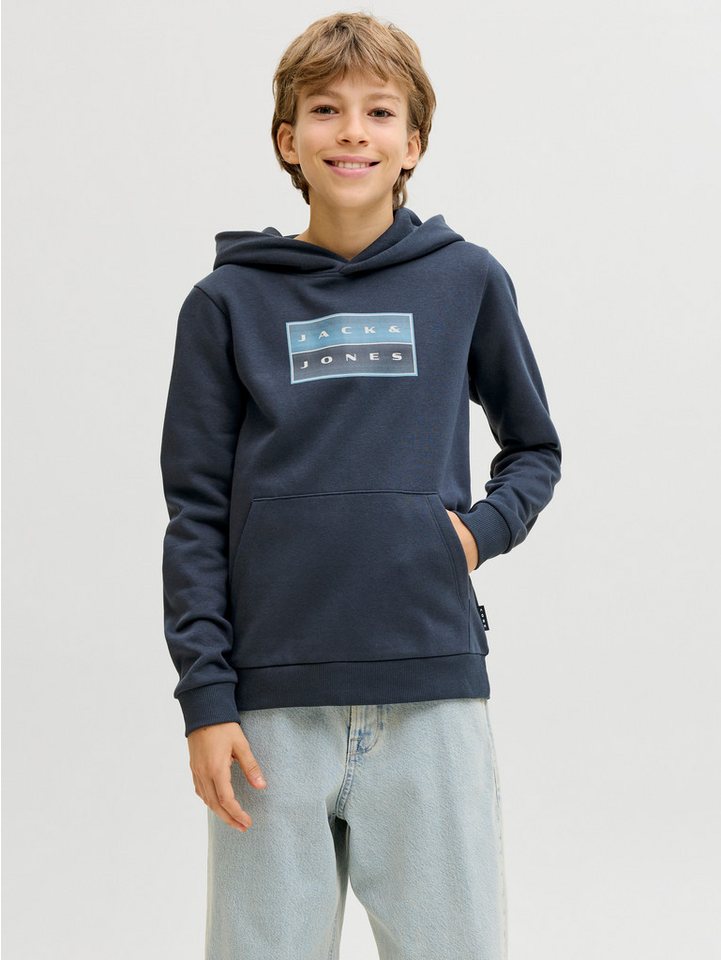 Jack & Jones Junior Kapuzensweatshirt JCOFUSION GRAPHIC SWEAT HOOD UNB SN JNR Baumwollmischung, normal geschnitten