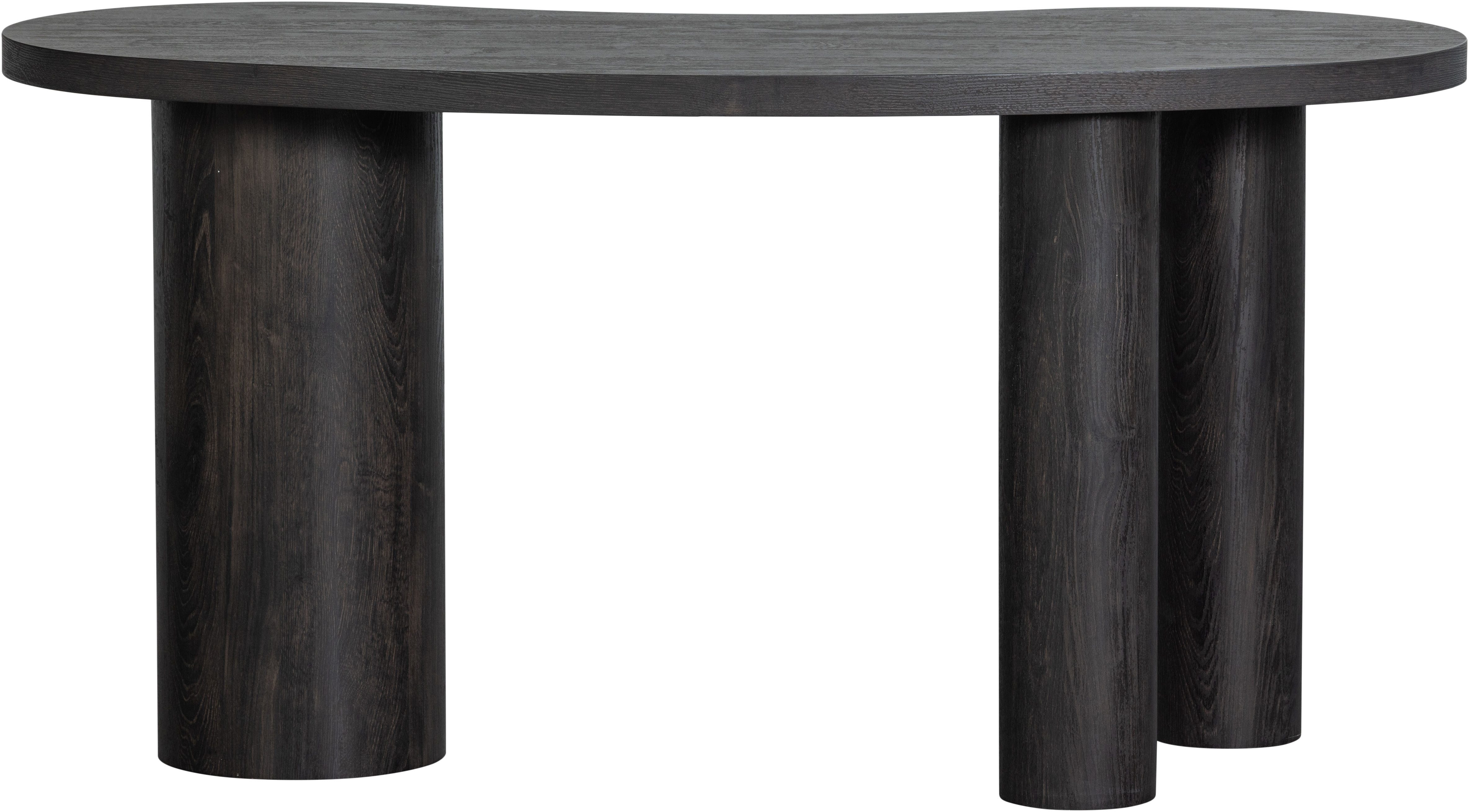 WOOOD Schreibtisch Maan aus MDF mit 3D-Papierbelag, organische Form 150x70x75 cm, Tragkraft 100 kg, einfach zu montieren, sichtbare Maserung – Bild 4 von 5