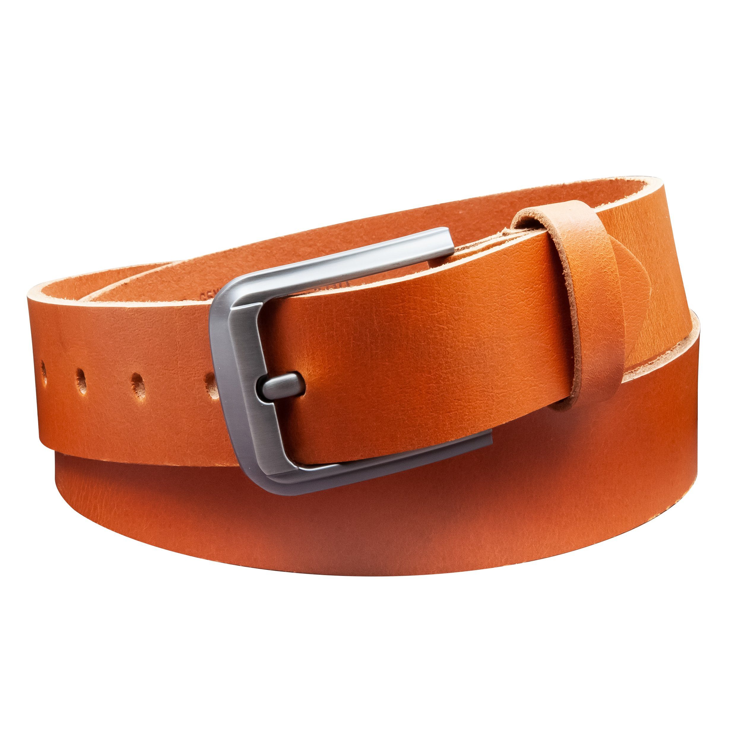 COLOGNEBELT Ledergürtel OM55-VL-Cognac MADE IN GERMANY, Cognac Kürzbar, 100 % Echtleder, Aus einem Stück, Unisex