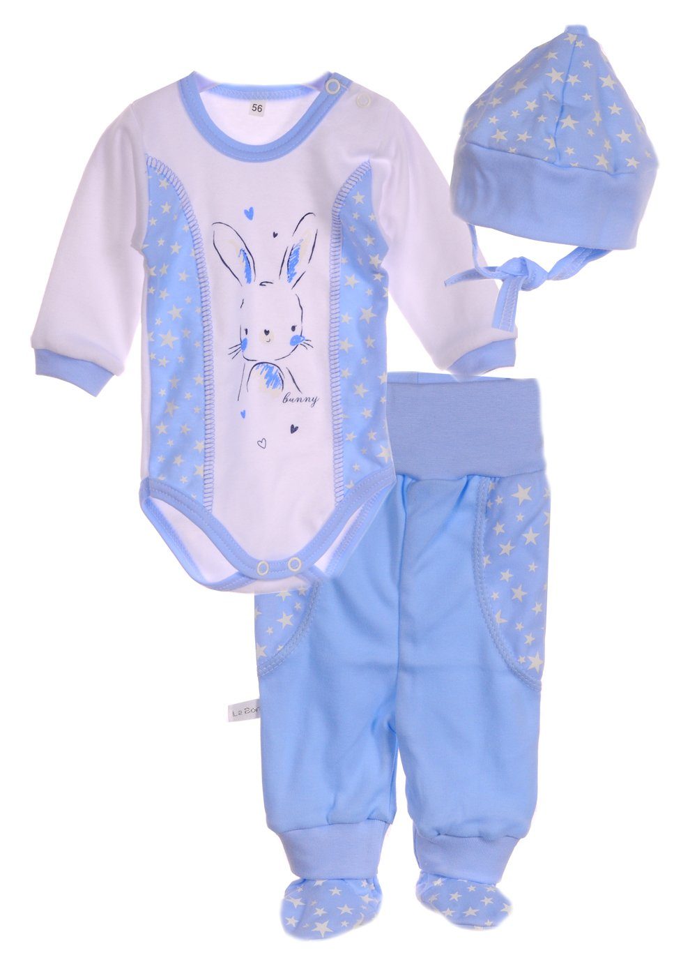 La Bortini Body & Hose Body Hose und Mütze Baby Set Anzug 3Tlg. 50 56 62