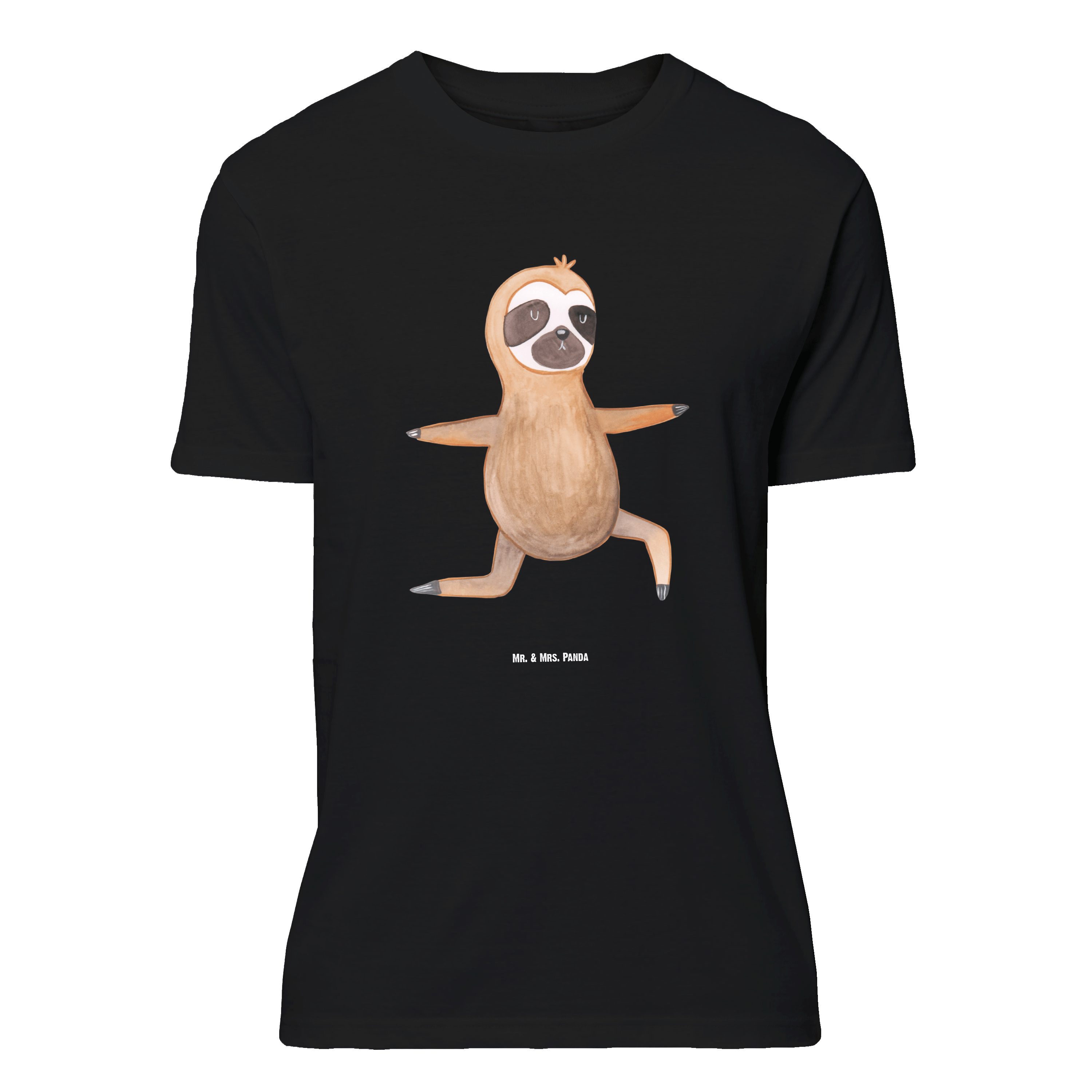 Mr. & Mrs. Panda T-Shirt Faultier Yoga - Schwarz - Geschenk, T-Shirt, Shirt, Faultier Geschenk (1-tlg)