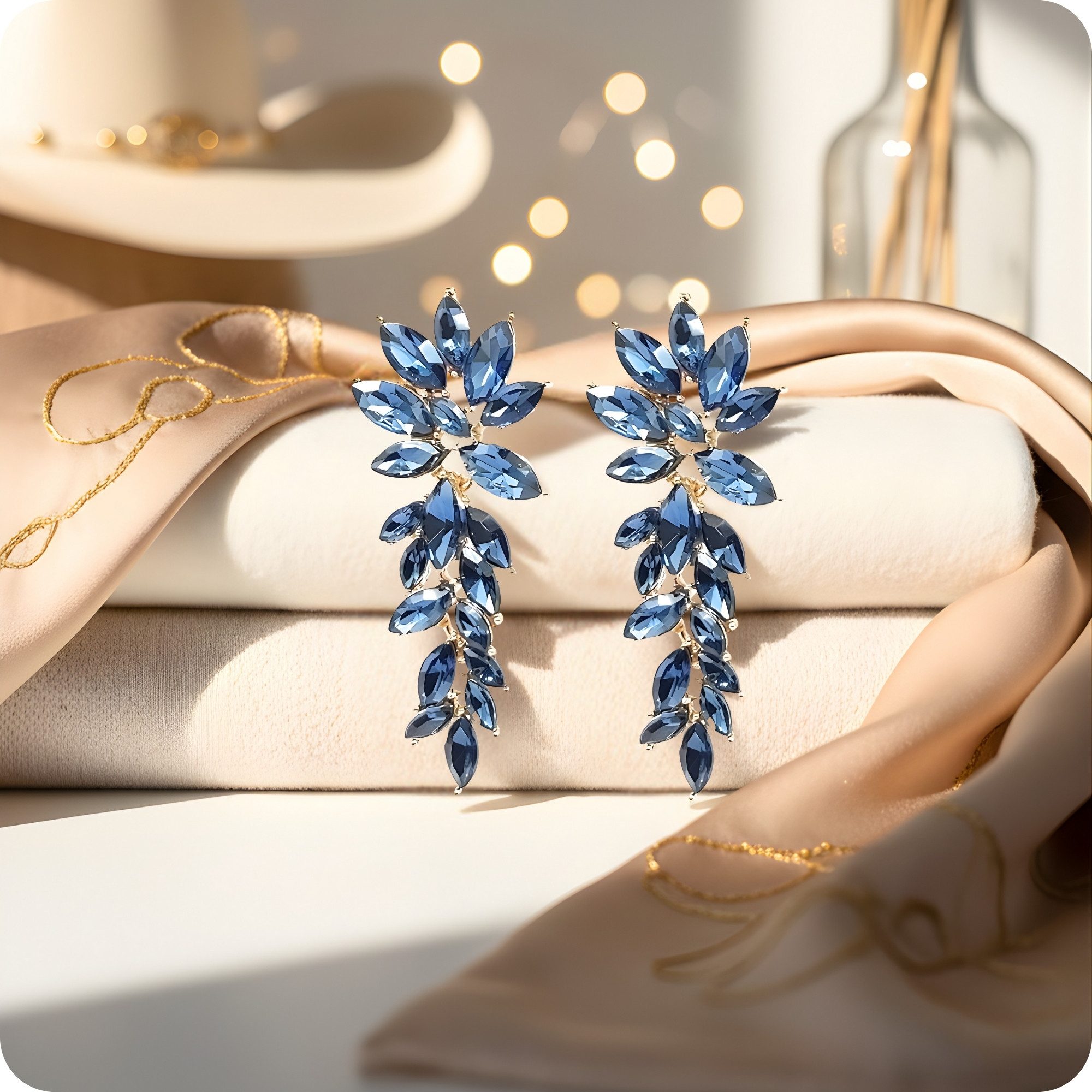 YouBella Ohrhänger-Set Kristalltropfen und Dangler Ohrringe Für Frauen & Mädchen (Inhalt der Packung: Paar Ohrringe x 1, Perfekt für besondere Anlässe & Office  – Bild 5 von 5