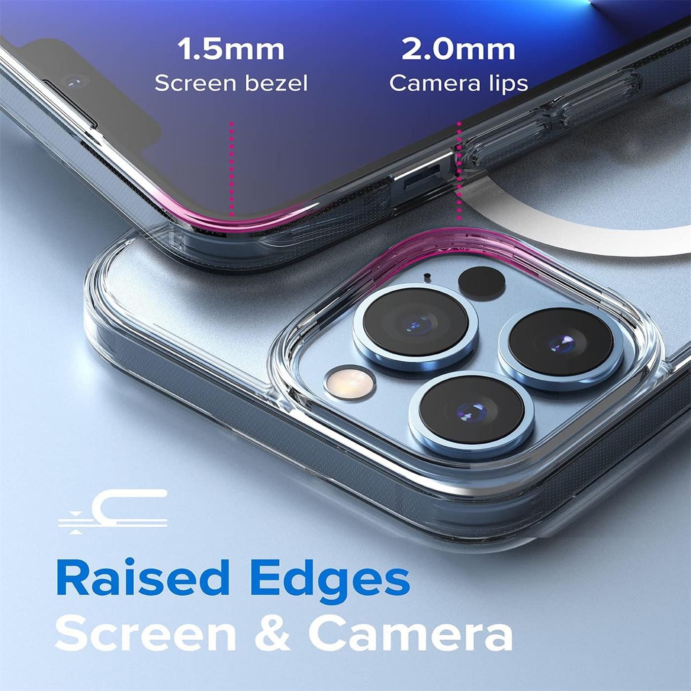 CoolGadget Handyhülle Premium Silikon Handy Case für iPhone 14 Pro Max 6,7 Zoll, Hülle Transparent Schutzhülle kompatibel mit MagSafe Zubehör – Bild 4 von 5
