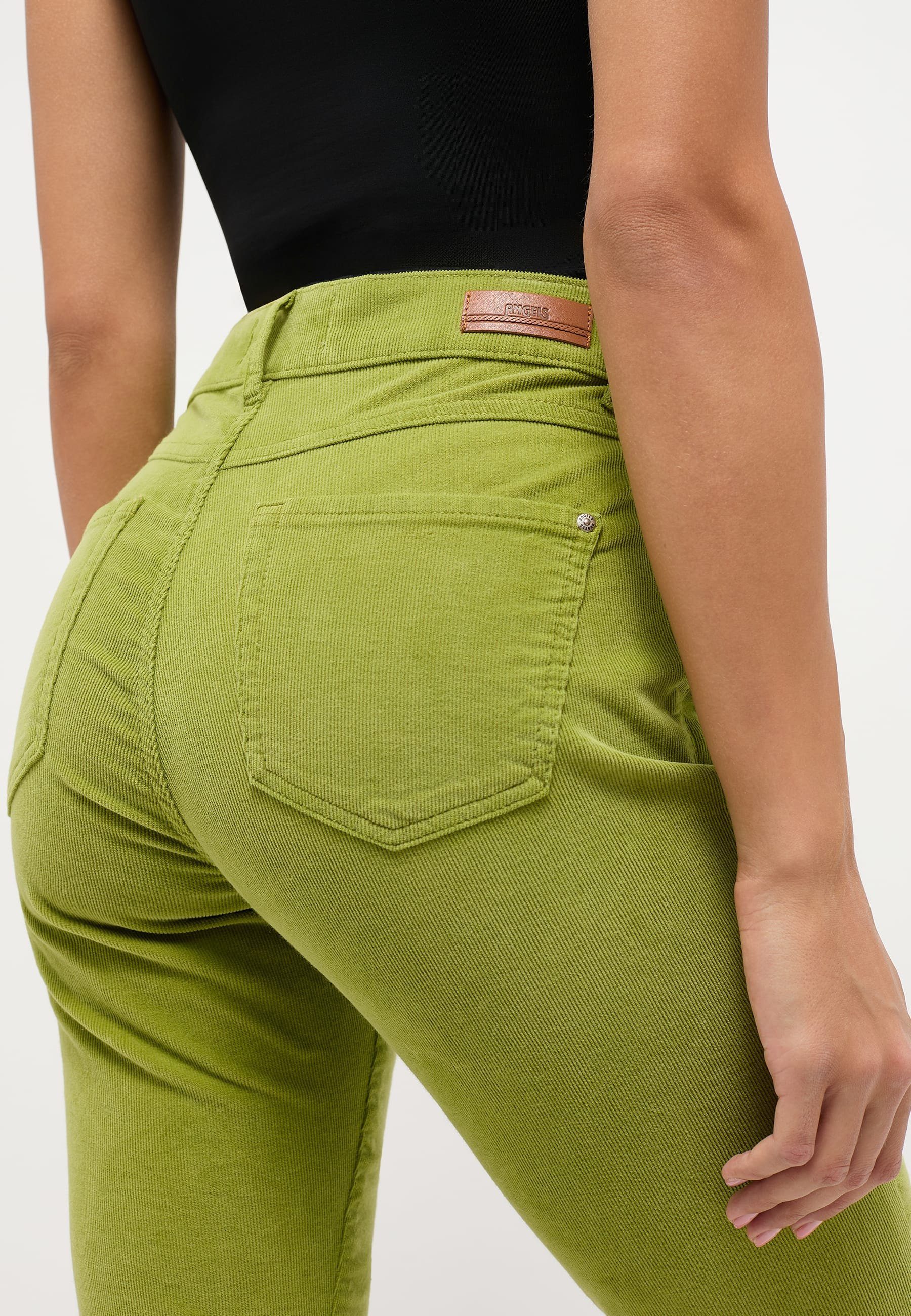Reißverschluss Cord ANGELS Skinny in Slim-fit-Jeans Coloured mit grün Jeans