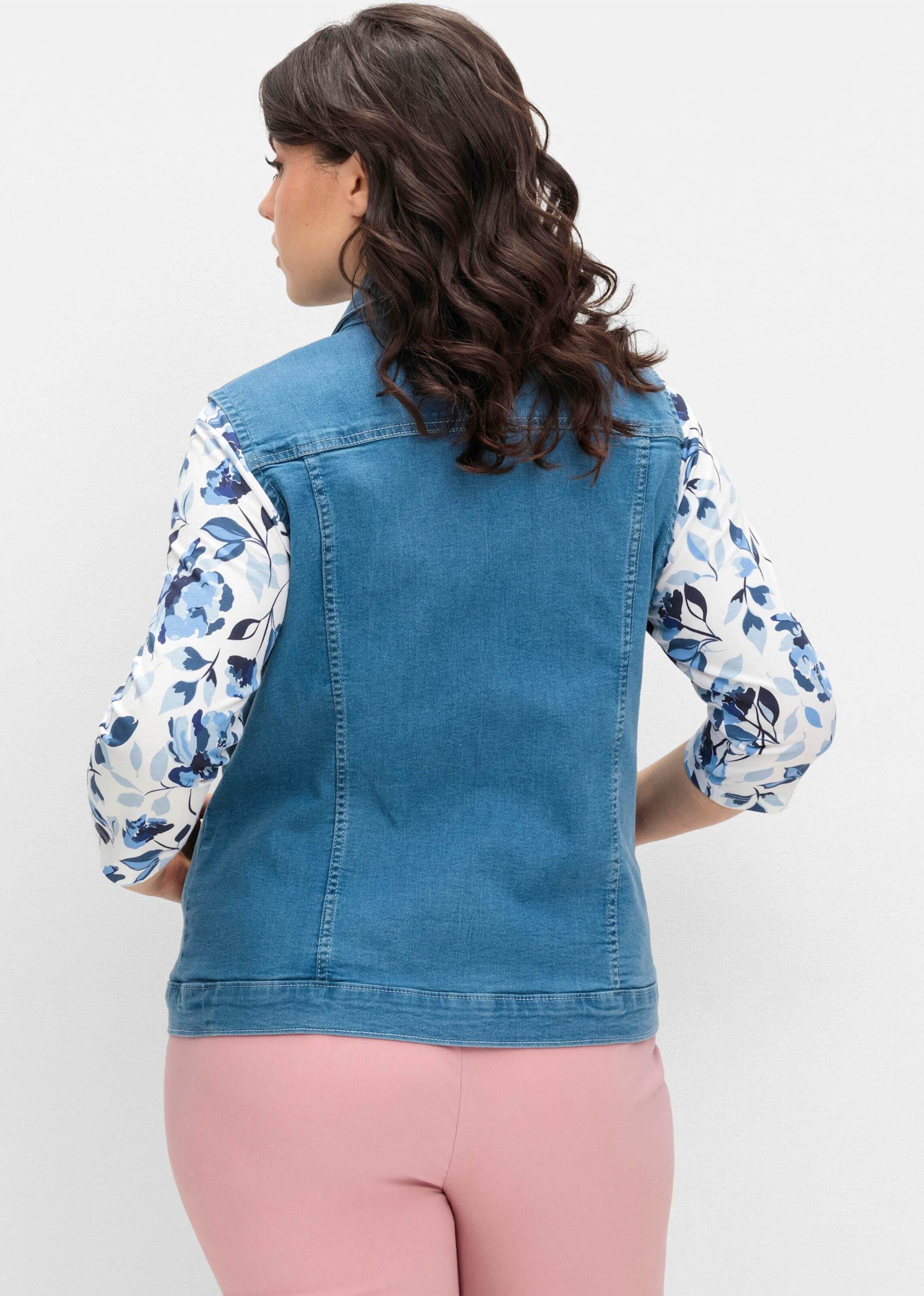 Sieh an! Jerseyweste Jeans-Weste