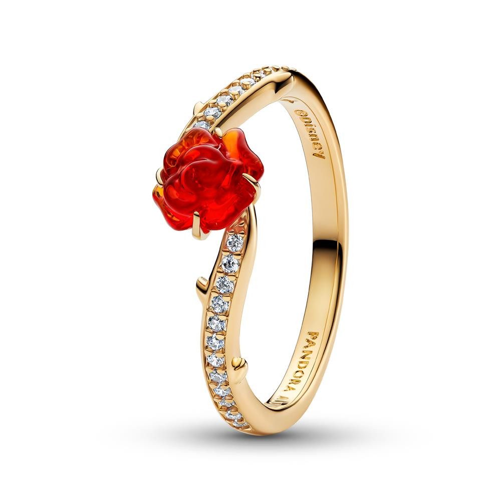 Pandora Fingerring PANDORA Disney Damenring Die Schöne und das Biest, vergoldet