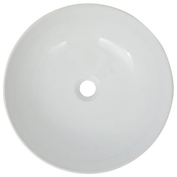 DOTMALL Aufsatzwaschbecken Keramik Rund, ø 415 mm,Hahnloch mittig,einfach zu säubern