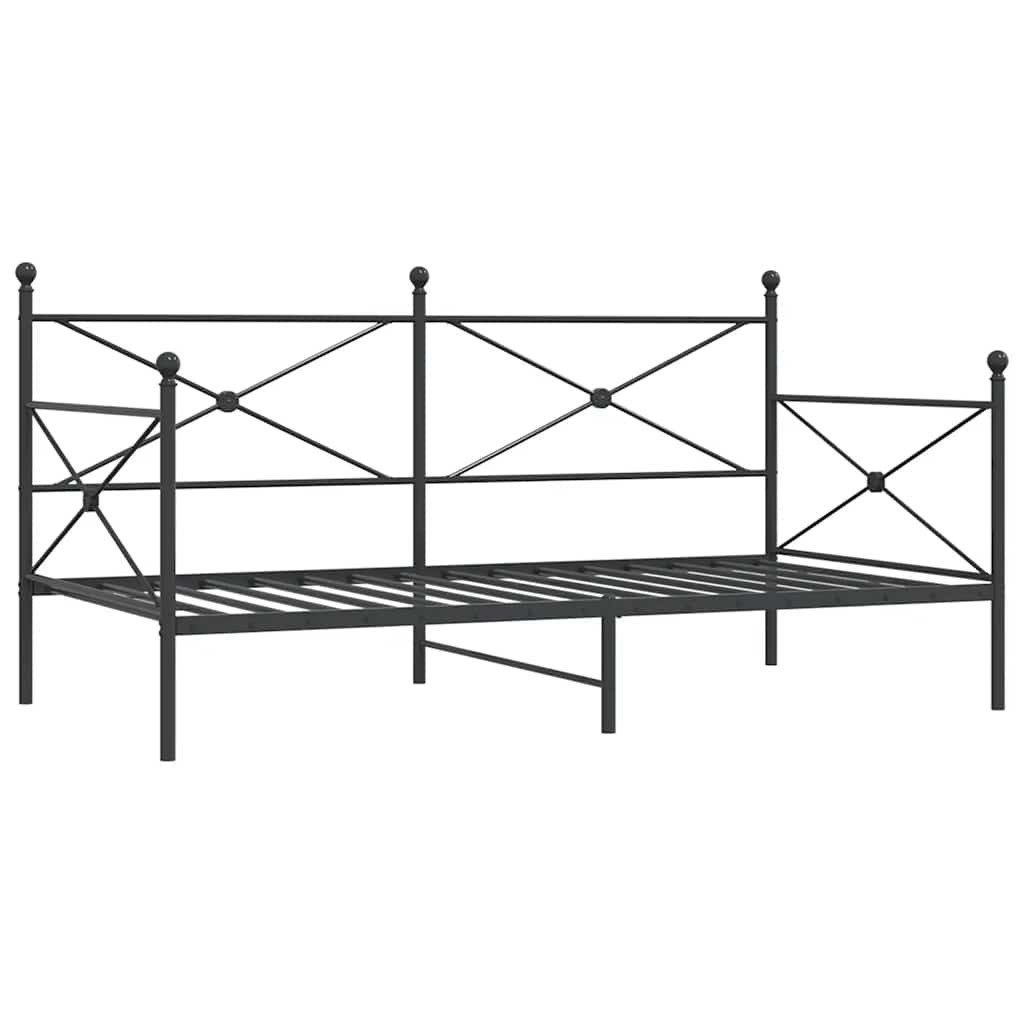 vidaXL Bett Tagesbett ohne Matratze Schwarz 100x200 cm Stahl