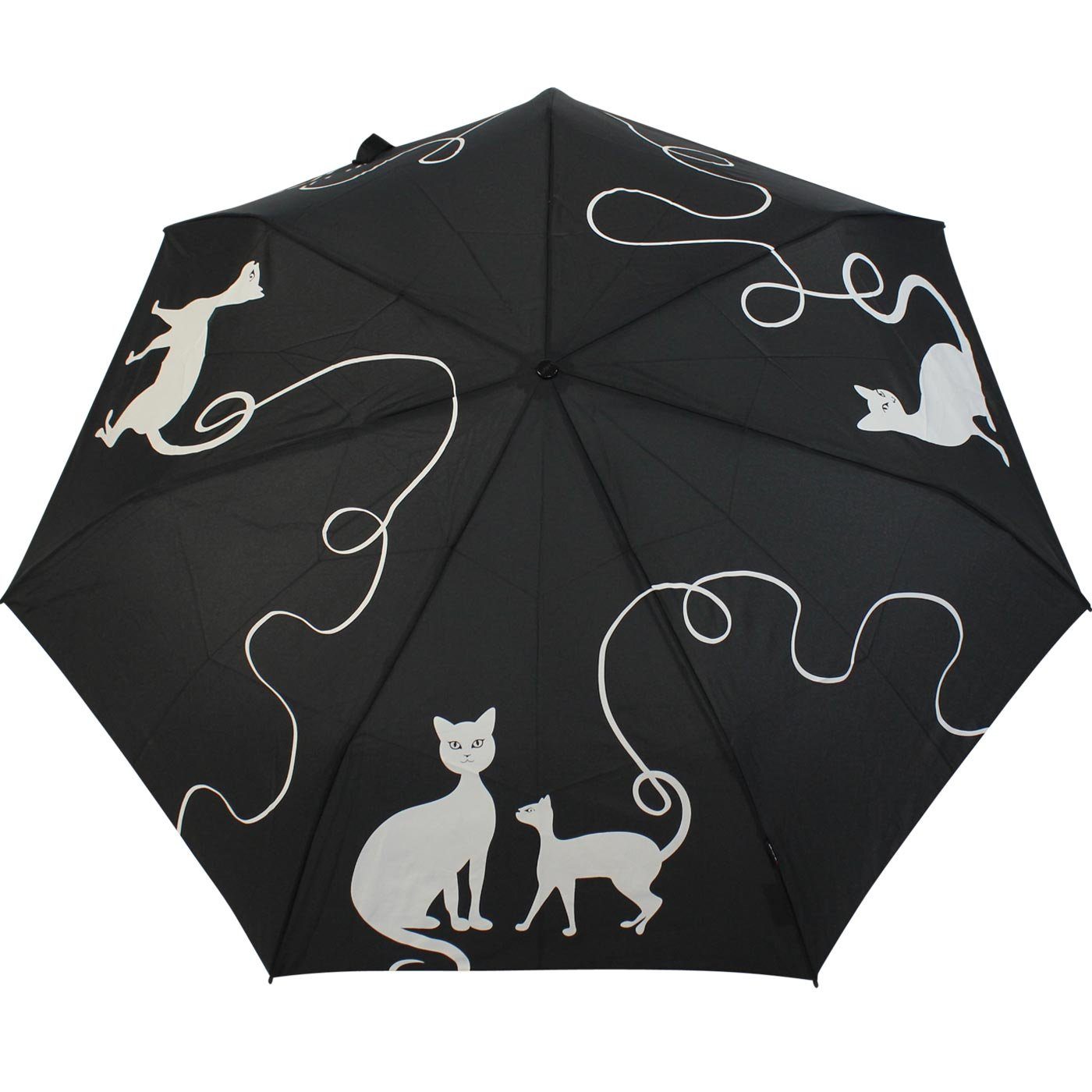 Knirps® Taschenregenschirm Tasche kitty, immer Duomatic - mit Slim passt Auf-Zu-Automatik mit in dabei, jede