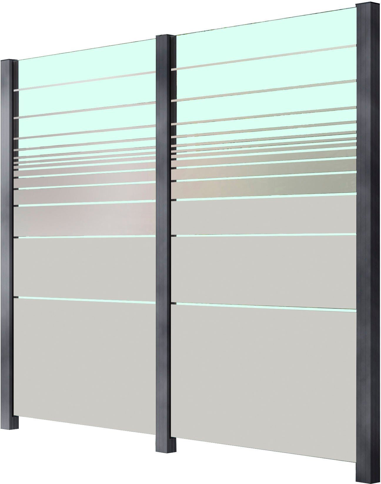 STAKET PRO Zaun, (Set), Glaszaun, Gesamtlänge: 2,289 m, 3 Pfosten