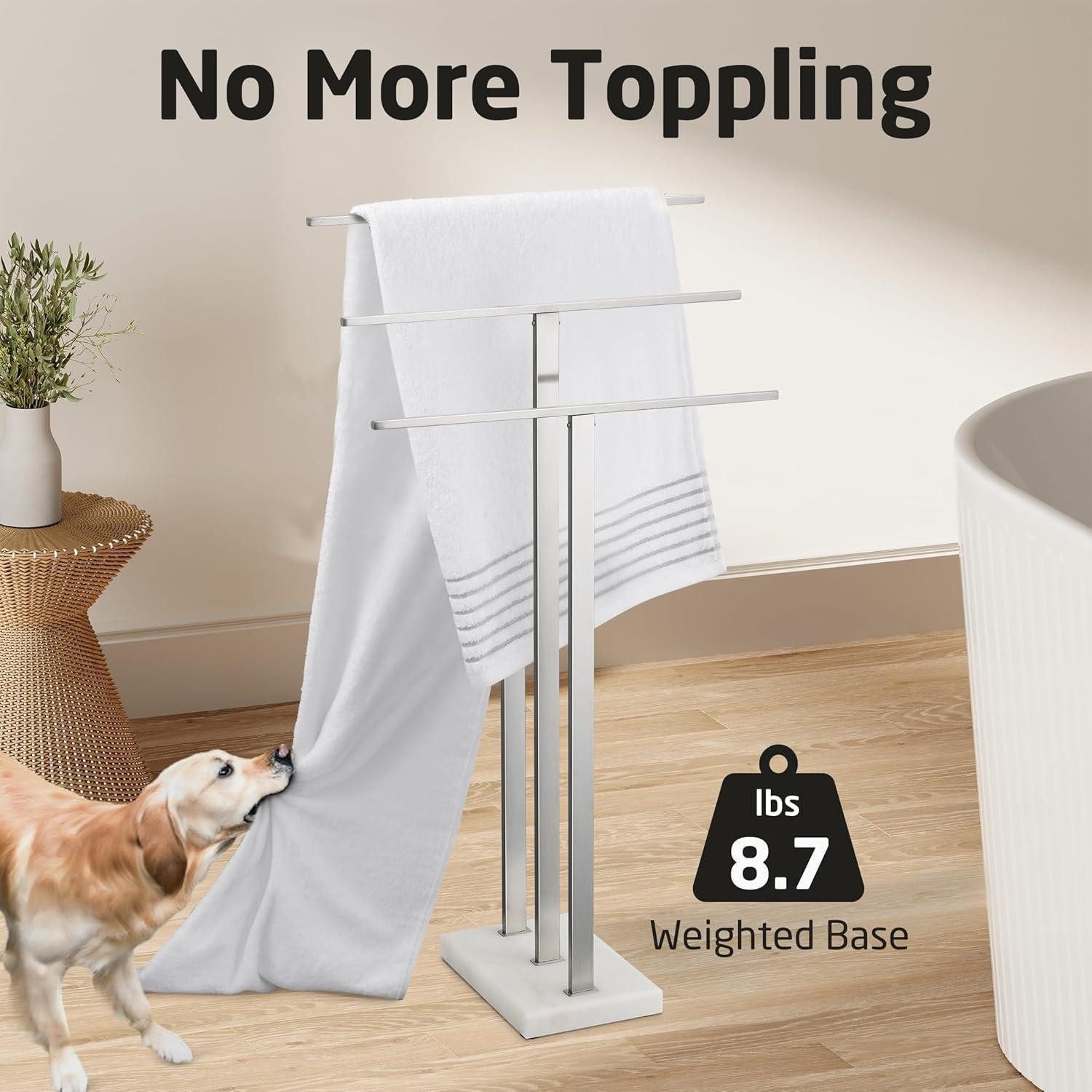 LuxusKollektion Handtuchständer Handtuchhalter Freistehend 3 Stangen Edelst günstig online kaufen